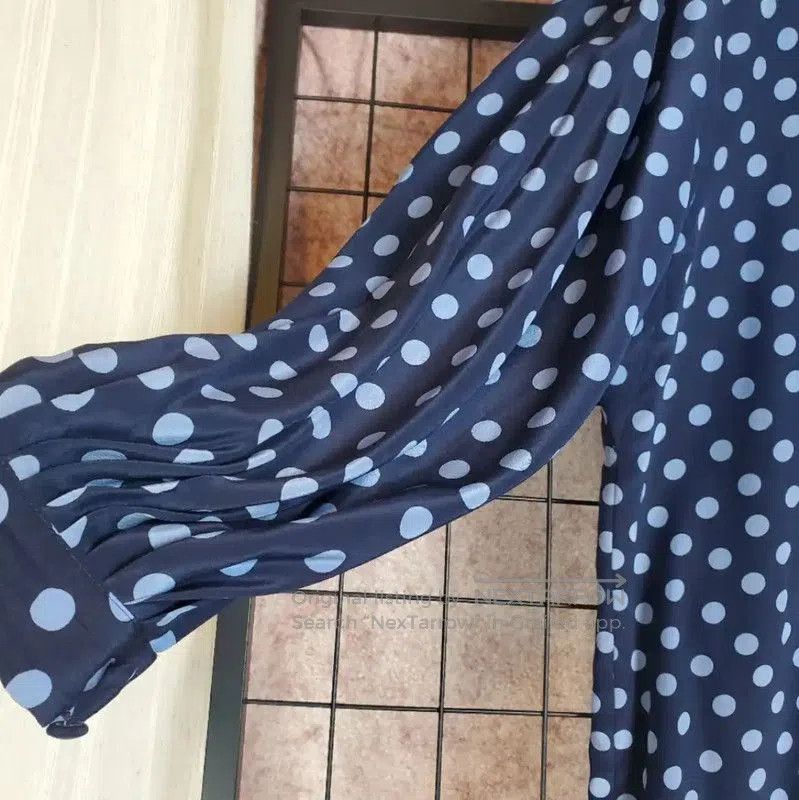 Dior Dior Navy Polka Dot Silk Dress Size M . Size M / US 6-8 / IT 42-44 - 8 Thumbnail