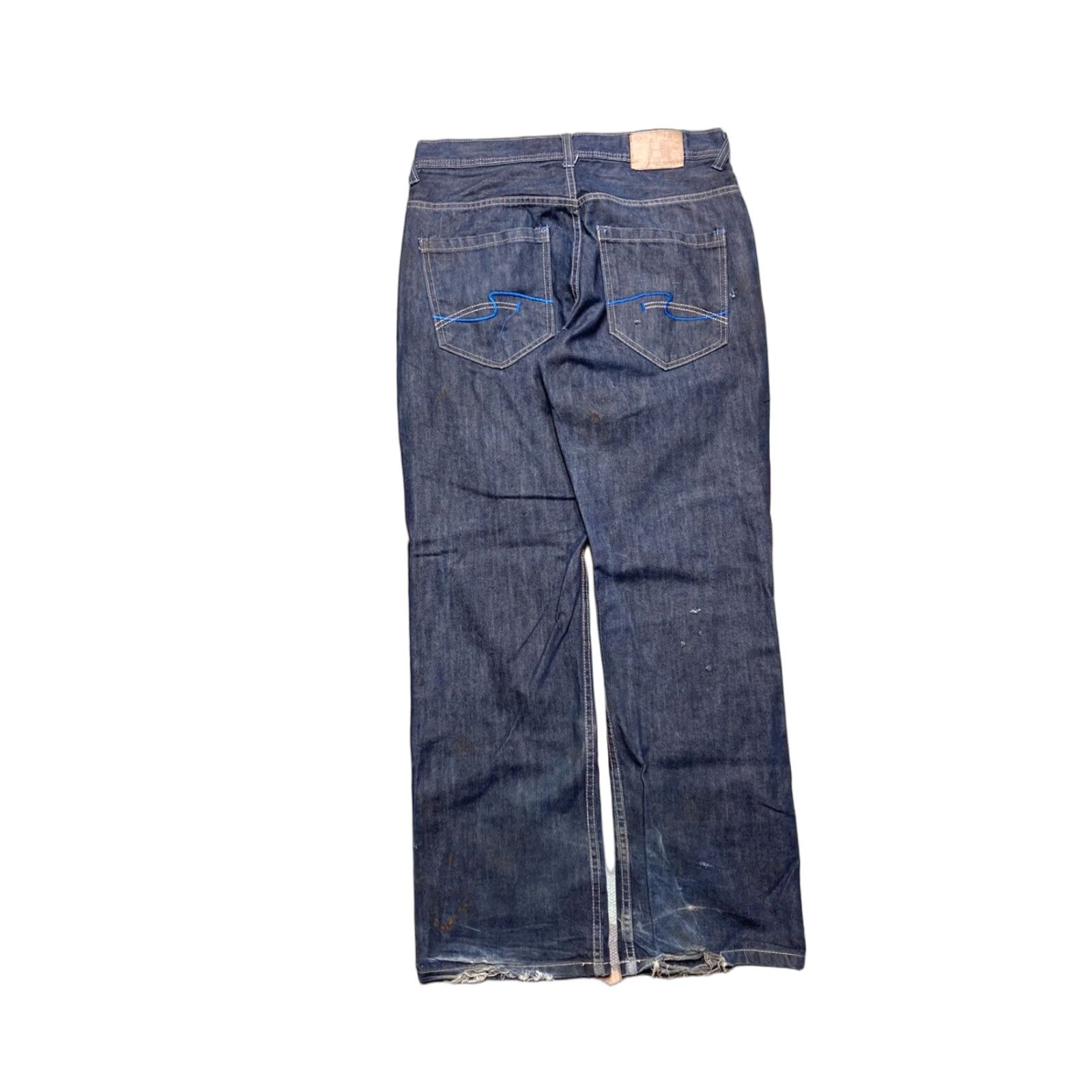 Enyce VINTAGE enyce Jeans Grunge Embroidered Wide-Leg Distressed Baggy 34x33 Men Blue Size US 34 / EU 50 - 1 Thumbnail