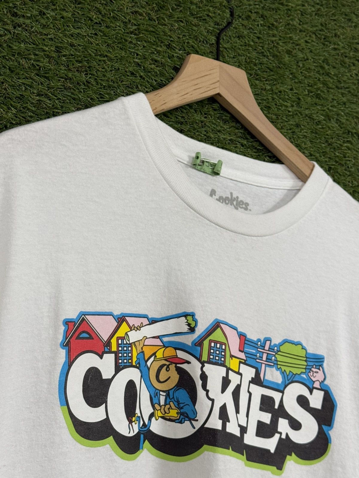 Cookies Cookies White Cartoon Logo Joint Grass Tee Large Size US L / EU 52-54 / 3 - 4 Thumbnail