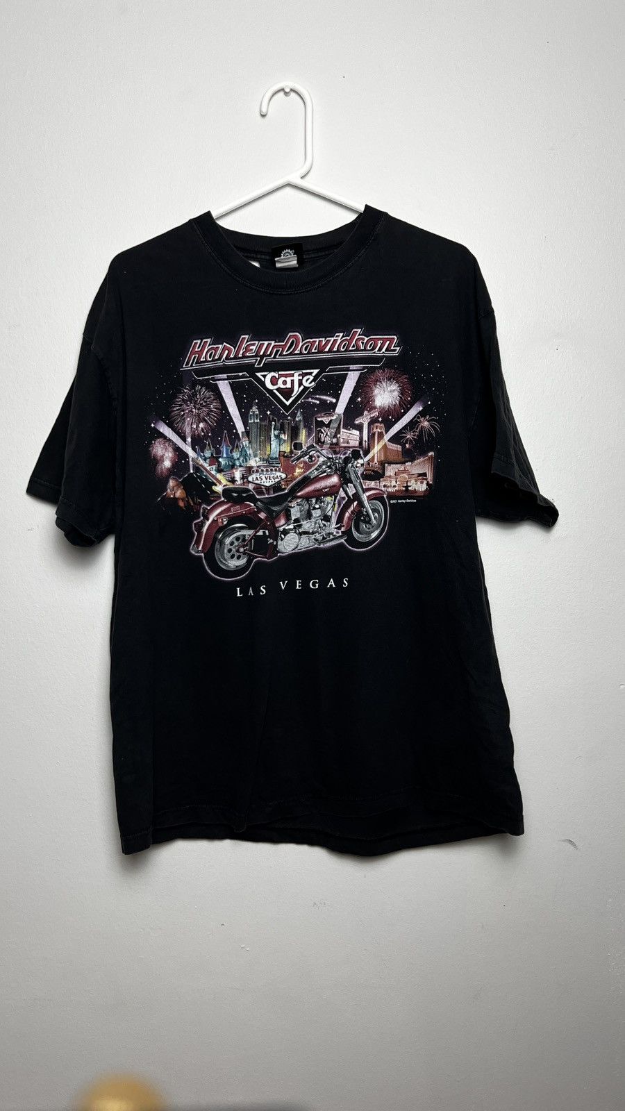 Harley Davidson × Vintage Harley Davidson Las Vegas Tee Size US XL / EU 56 / 4 - 1 Thumbnail