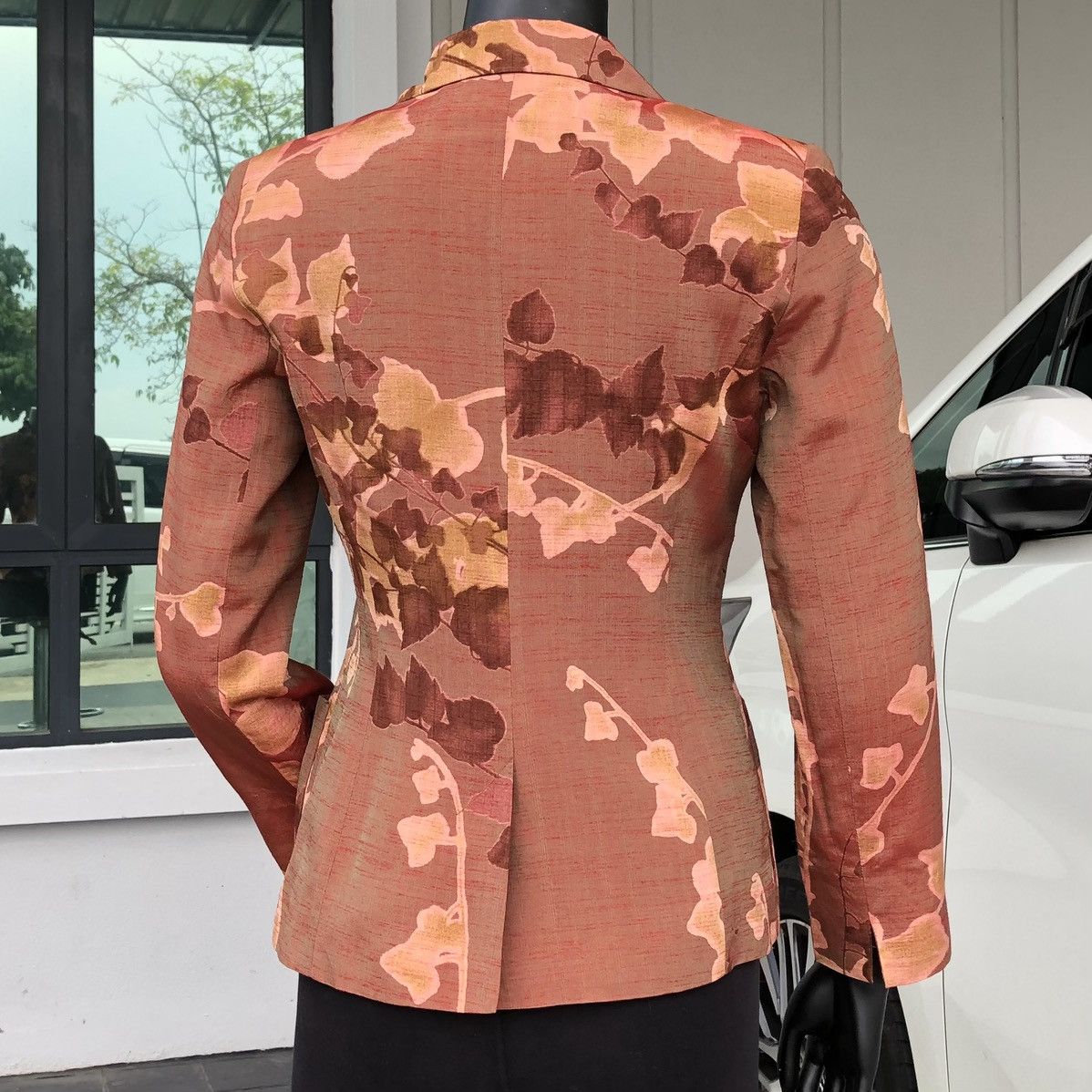 Kenzo KENZO Paris Brown Floral Pattern Rayon Suit Blazer / Jacket Size M / US 6-8 / IT 42-44 - 3 Thumbnail