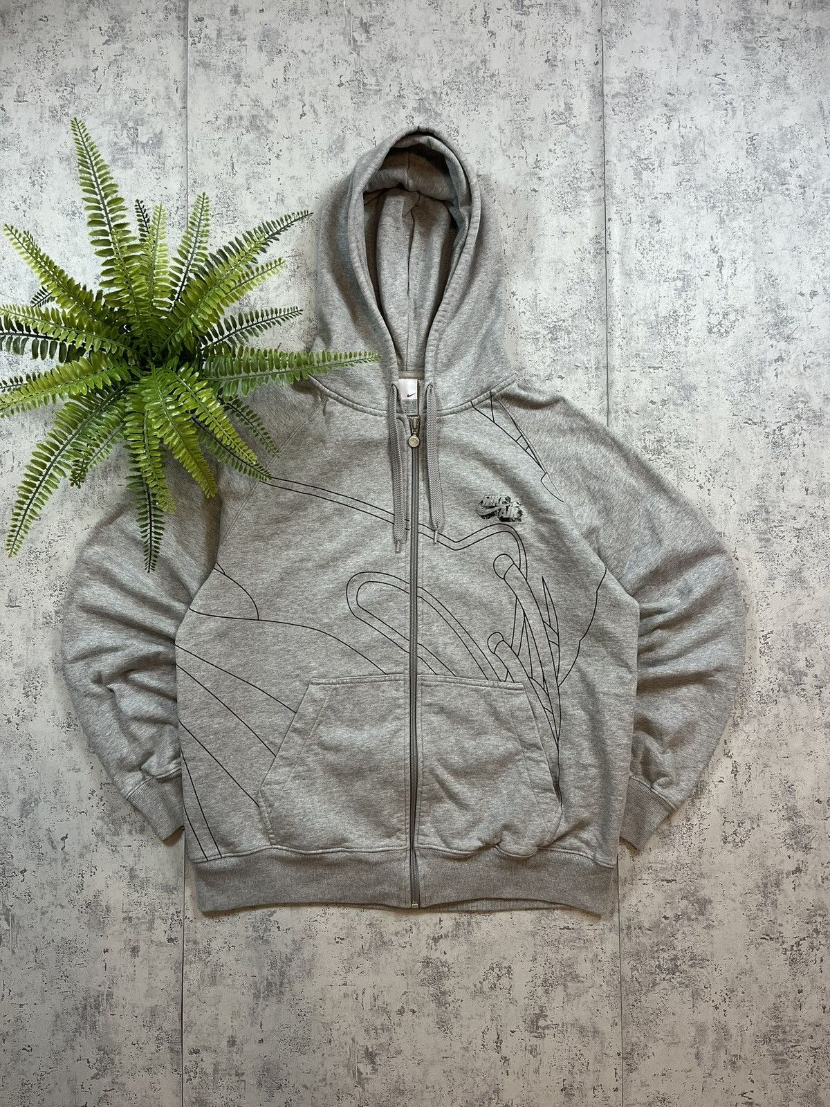 Nike × Vintage 90s Nike Air Vintage Y2K Oversized Zip Retro Logo Hoodie Size US L / EU 52-54 / 3 - 1 Thumbnail