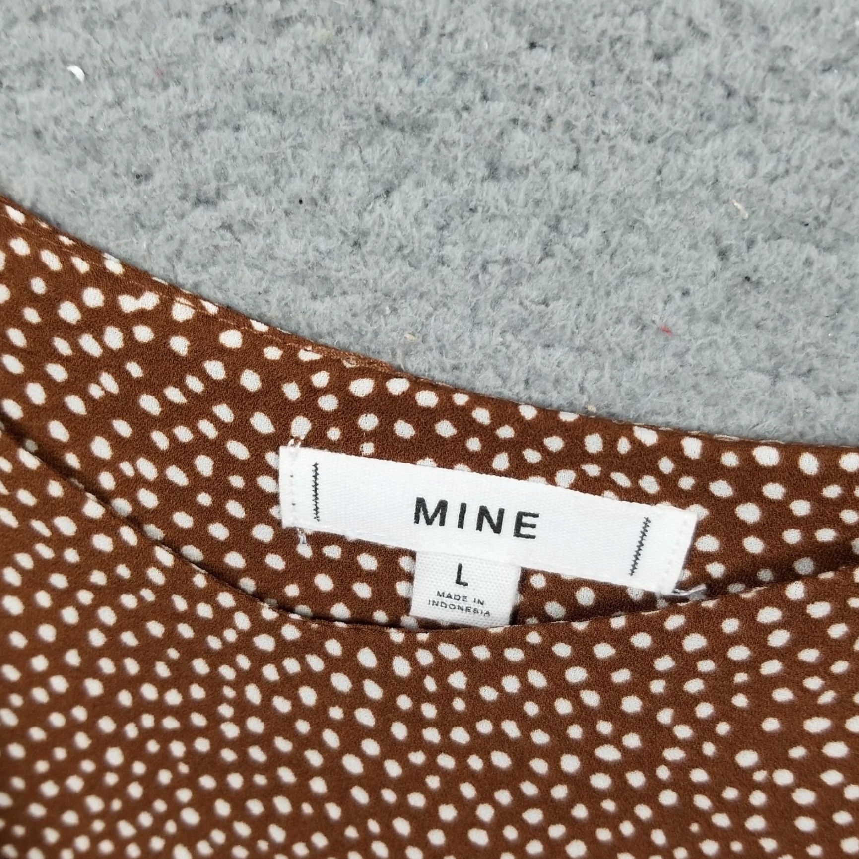 Anthropologie VINTAGE Anthropologie MINE Women's Tank Top Sleeveless Spaghetti Strap Brown Polka Dot Basic 2010s Large Size L / US 10 / IT 46 - 2 Thumbnail