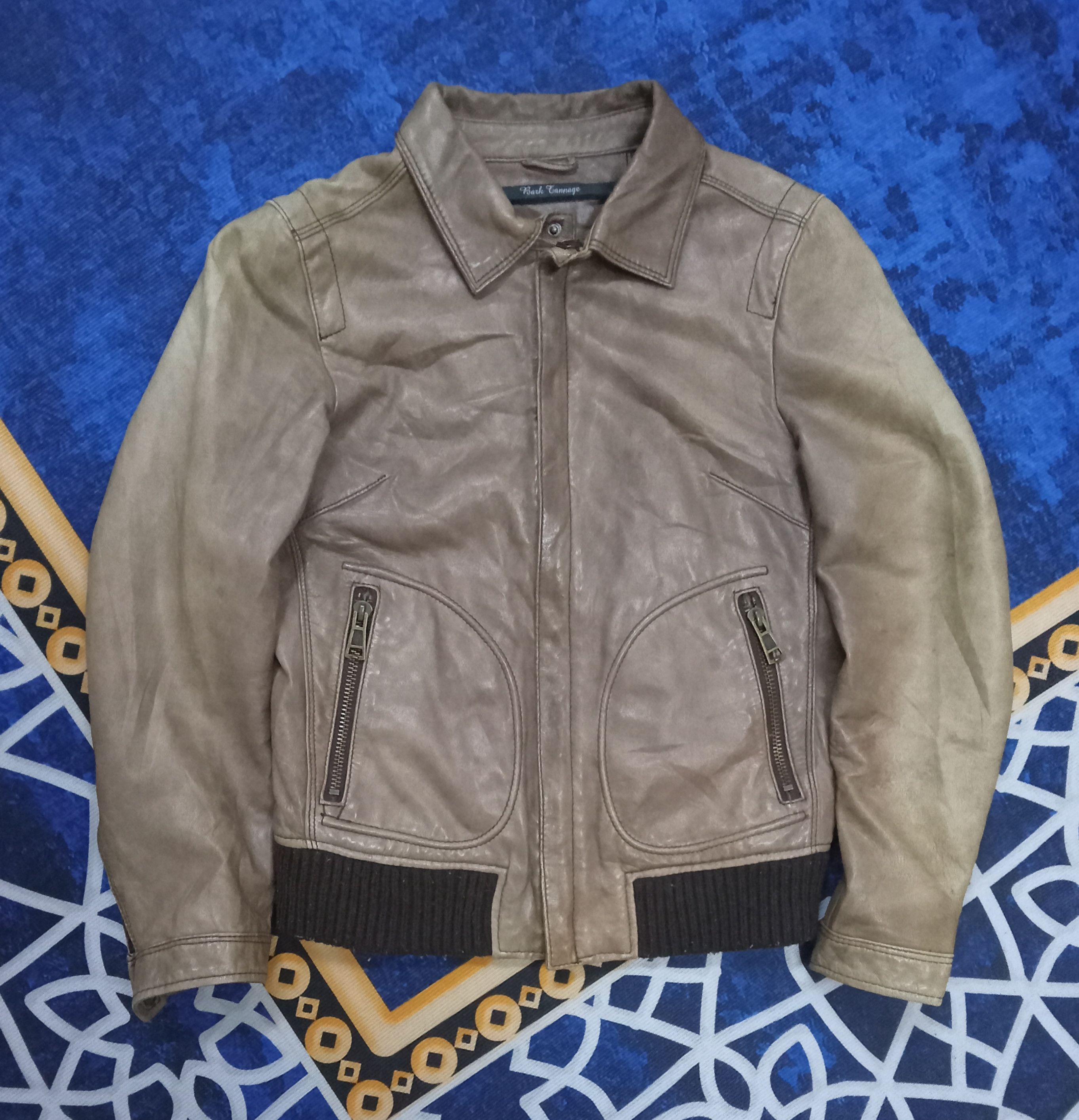 Japanese Brand Bark Tannage Leather Jacket Size S / US 4 / IT 40 - 1 Thumbnail
