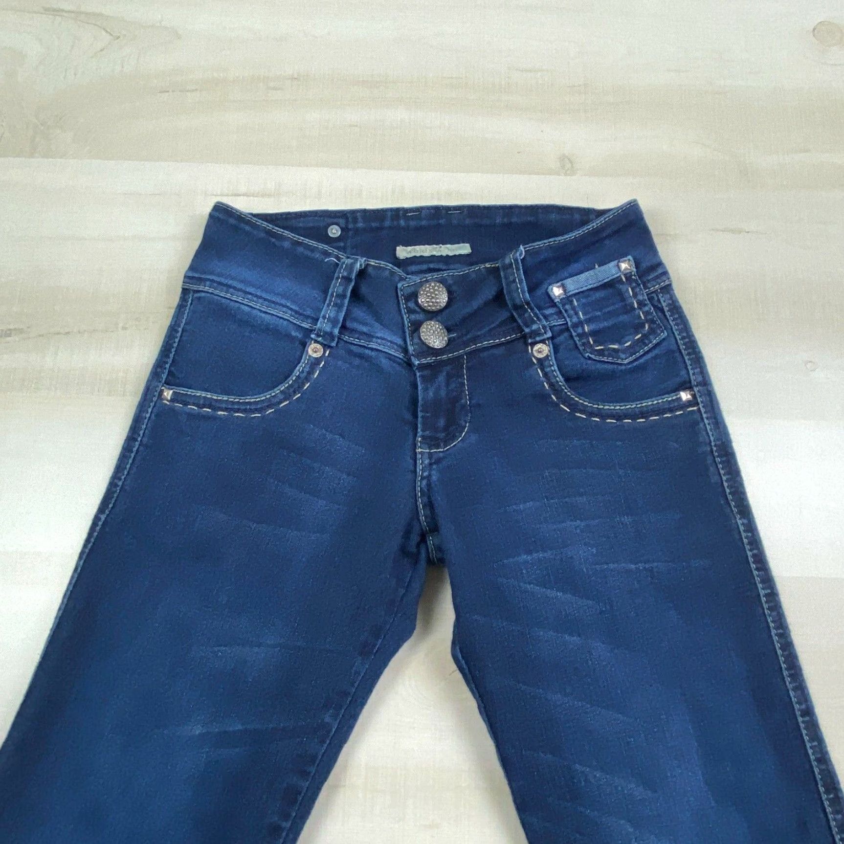 Vintage Adrissa Women's Dark Blue Low Rise Skinny Jeans 6 Size 28" / US 6 / IT 42 - 2 Thumbnail