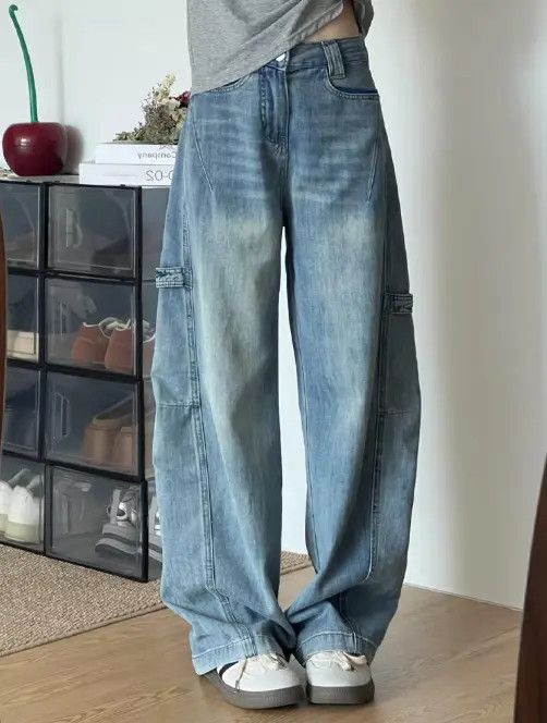 Japanese Brand VIBE Light blue men's high street workwear scimitar jeans Size US 32 / EU 48 - 5 Thumbnail