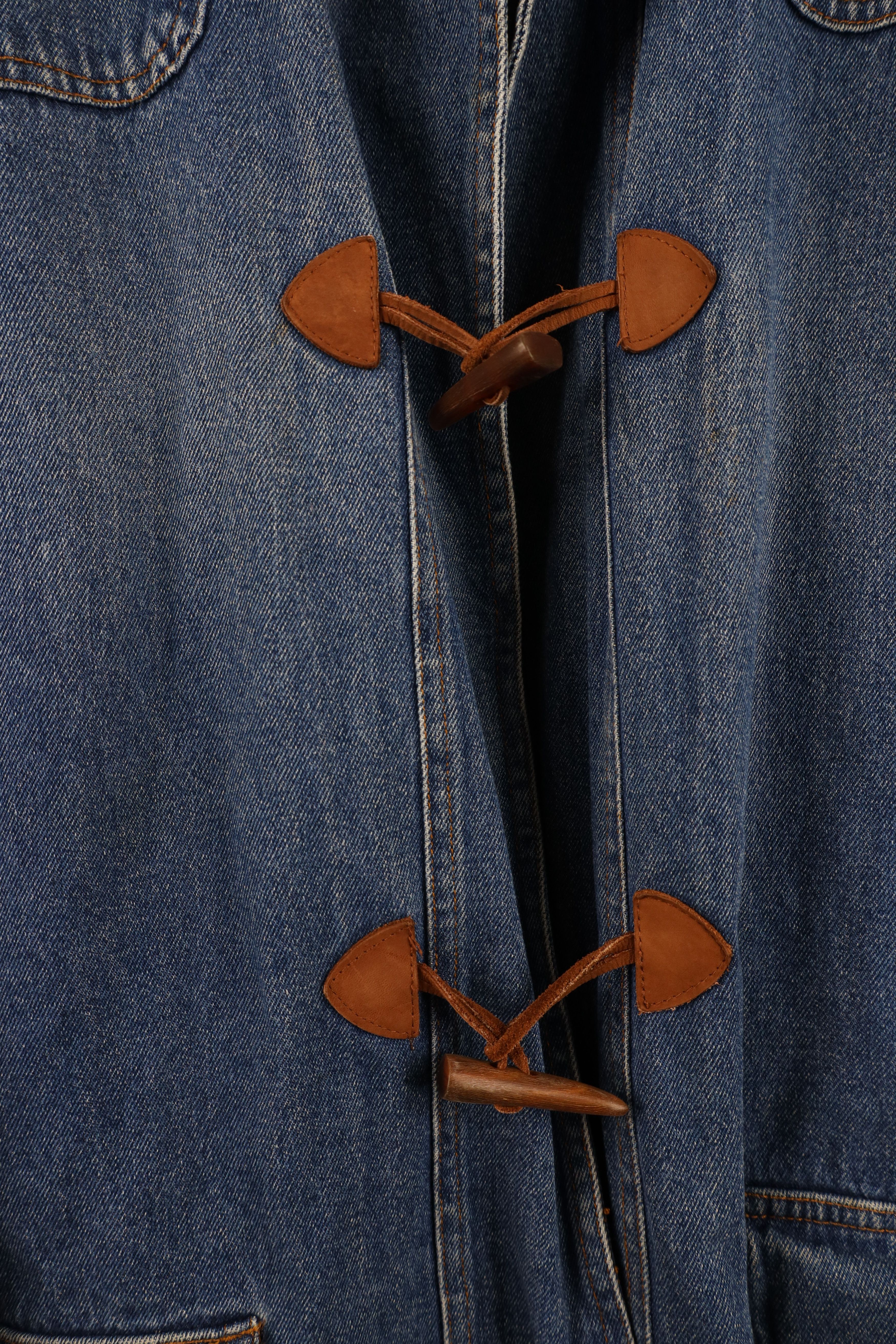 Vintage Vintage 90s Streetwear Distressed Toggle Button Denim Jacket Size 3XL / US 20-22 - 5 Thumbnail
