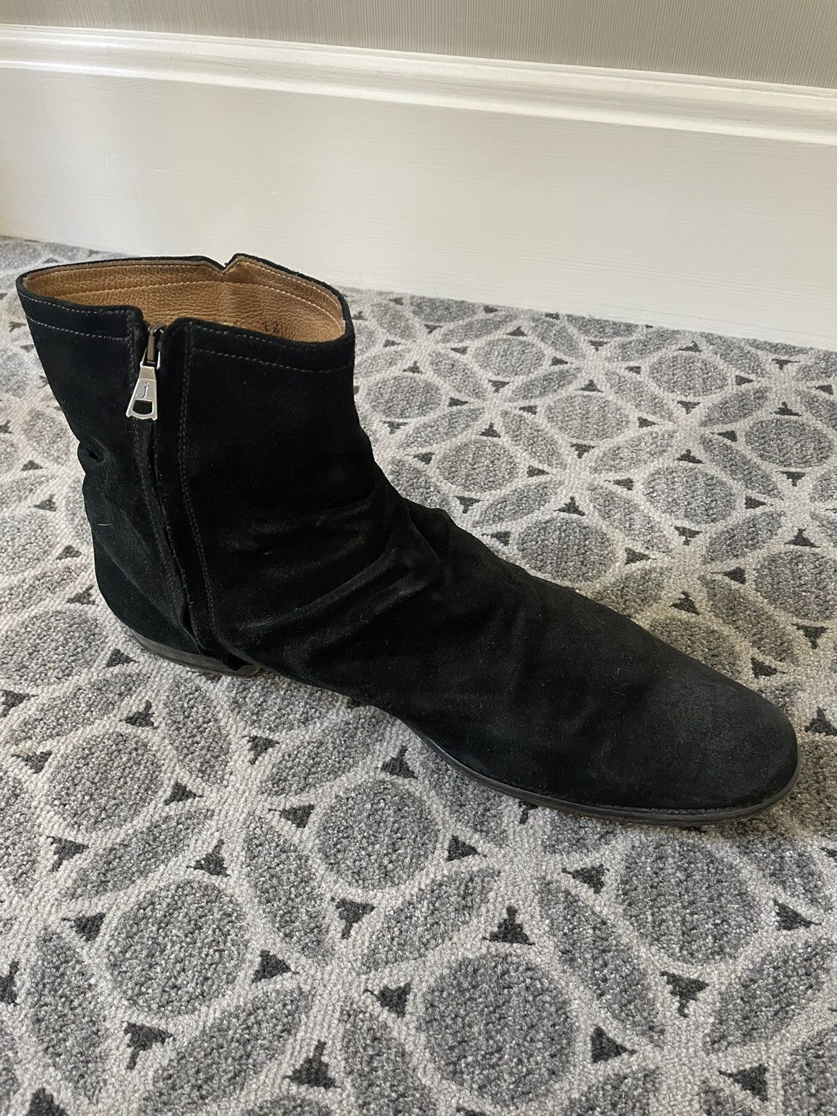 John Varvatos Black Suede Morrison Sharpei Boot Size US 12 / EU 45 - 2 Thumbnail