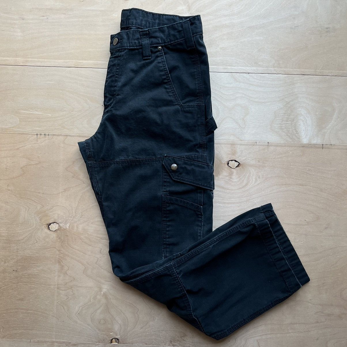 Vintage Carhartt Ripstop Cargo Pants Black 90s Workwear Carpenters