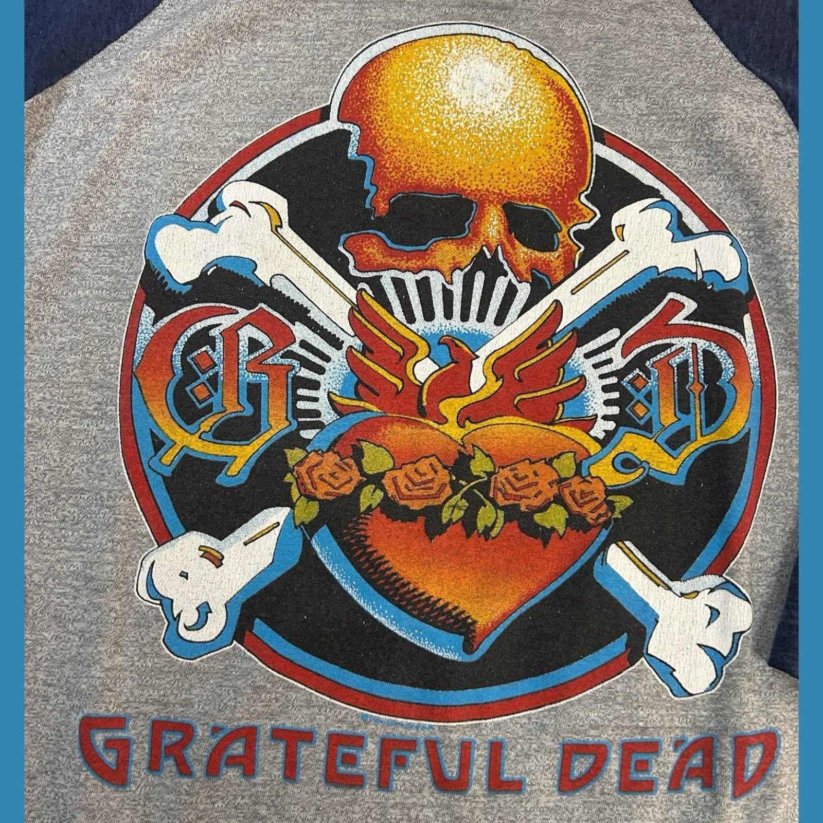 80’s 90's Grateful Dead Raglansleeve Vintage Grateful Dead tee shirt 198X (80s) raglan sz L