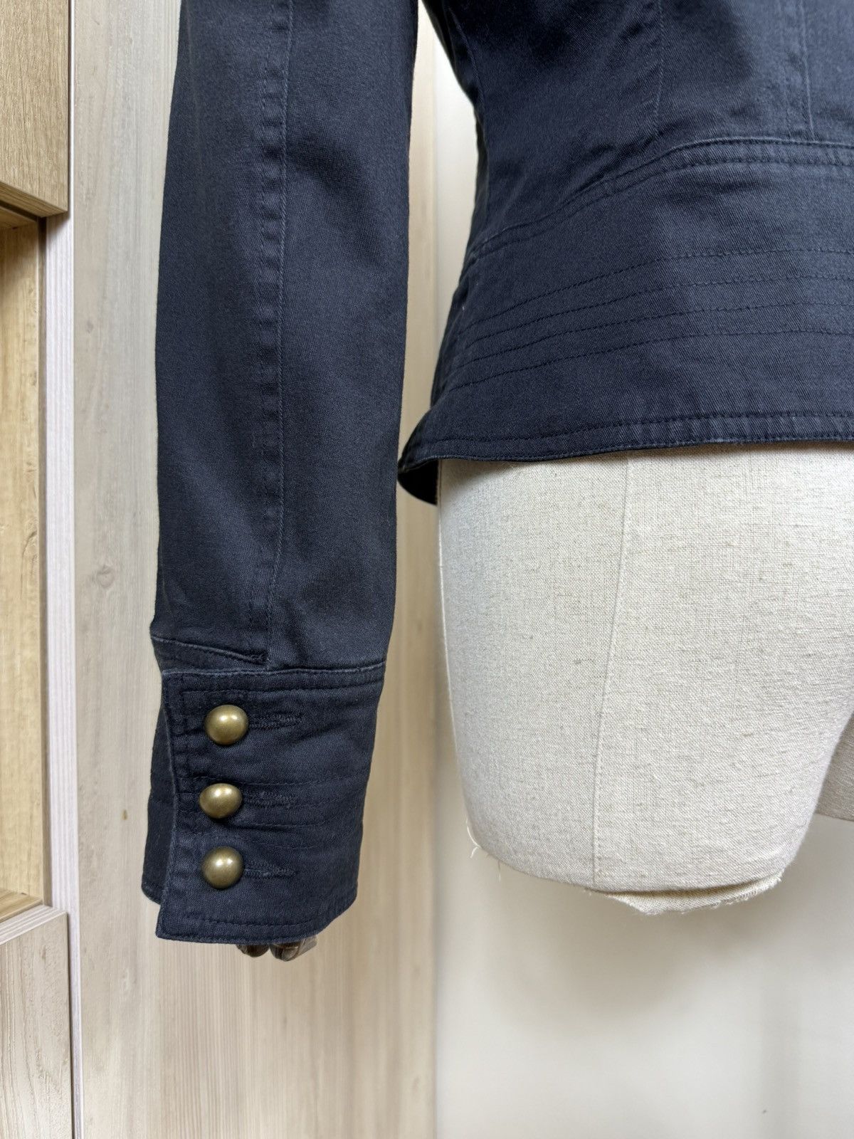 Other Vintage Military Style Black Cotton Jacket – Brass Buttons Size L / US 10 / IT 46 - 5 Thumbnail