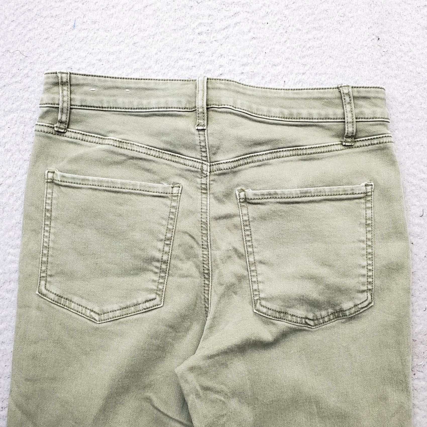 Vintage Chico's Womens Jeans Green Denim Medium Wash High Rise Straight Leg Cropped 4 Size 27" / US 4 / IT 40 - 3 Thumbnail