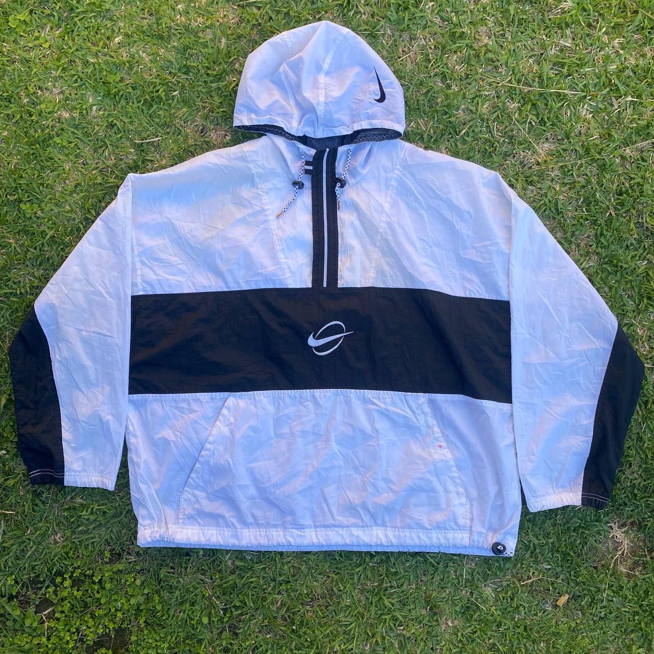 Nike Vintage Nike Center Logo 90s Half Zipper Hoodie windbreaker Size US XXL / EU 58 / 5 - 1 Thumbnail