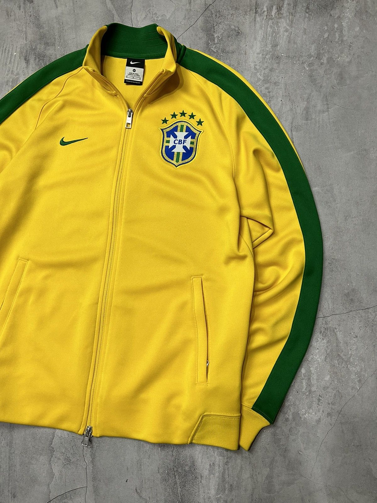 Nike Vintage Nike Brazil Soccer Zip Sweatshirt Track Football Size US M / EU 48-50 / 2 - 4 Thumbnail