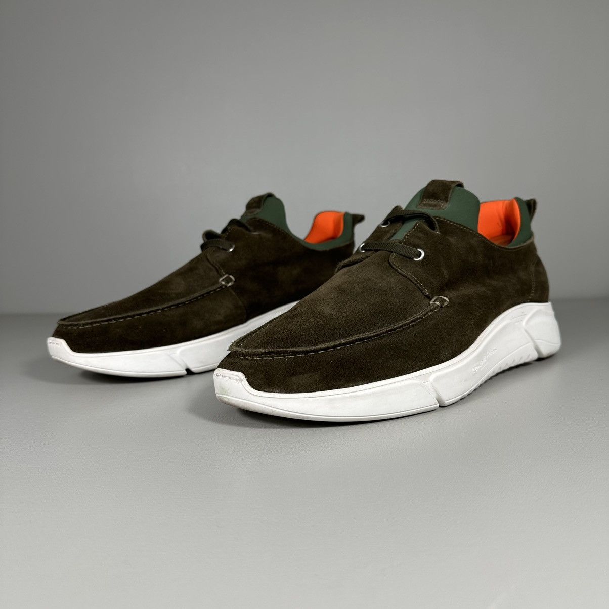 Other Reinhard Frans SOHO Olive Green Suede Low Top Sneakers Size US 11 / EU 44 - 3 Thumbnail