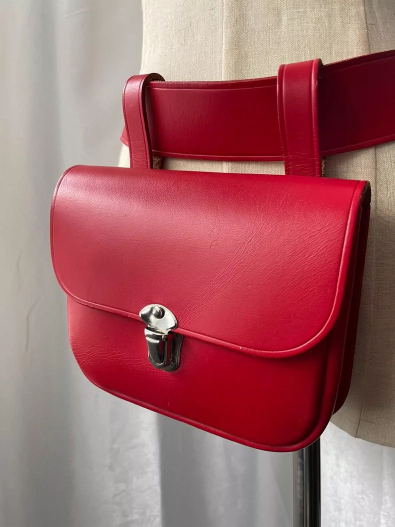 Comme des Garcons Comme des Garçons Medieval Red Leather Waist Bag Size ONE SIZE - 3 Thumbnail