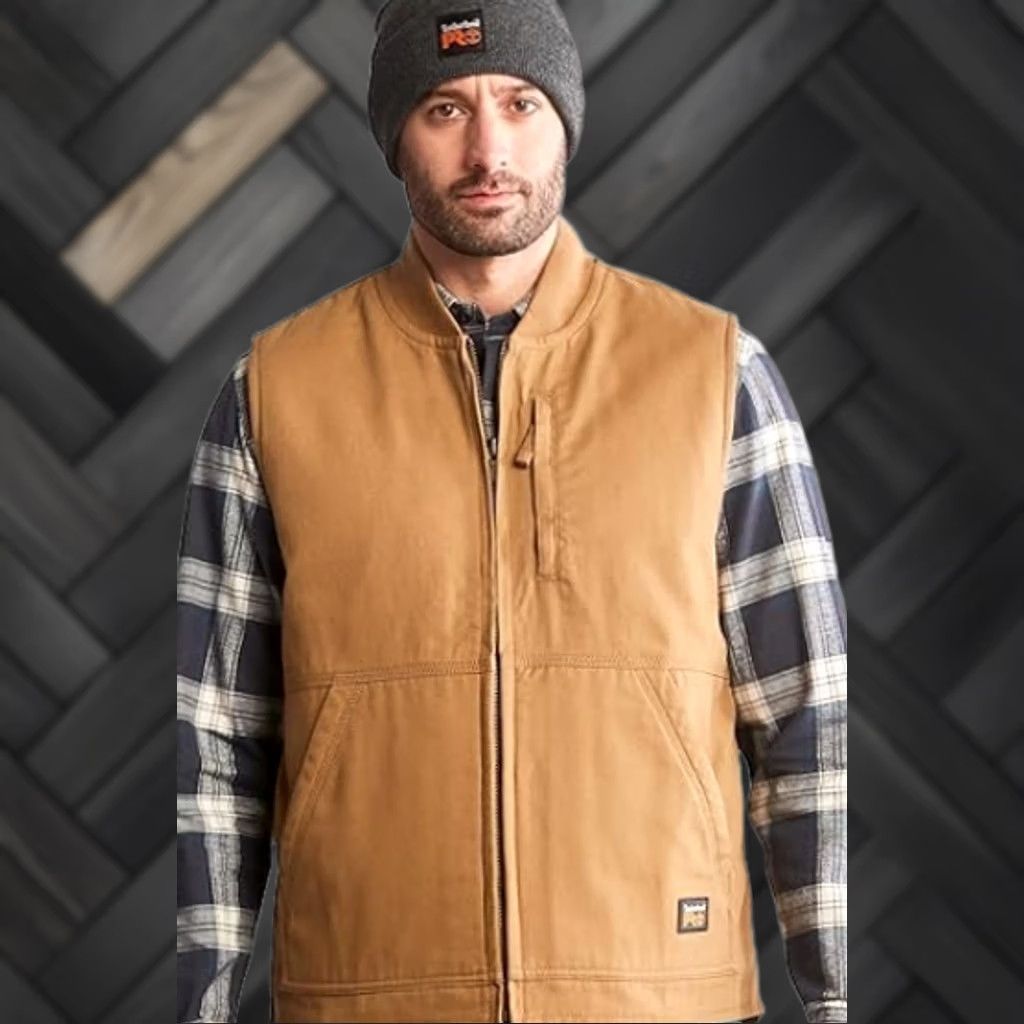 Timberland Timberland Gritman Canvas Vest Brown Lined Zip Outdoor Size M Mens Vest Size US M / EU 48-50 / 2 - 1 Thumbnail