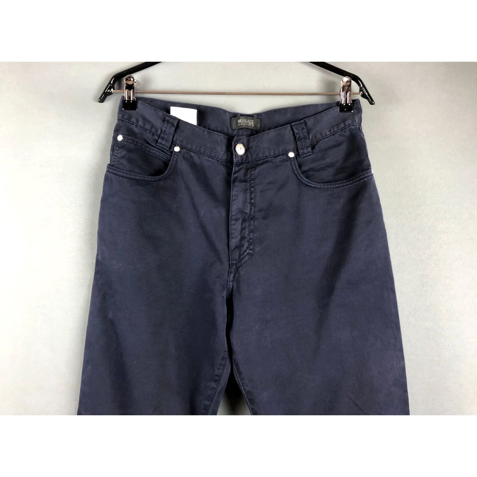 Versace Versace Jeans Cotton Dark Blue Men Jeans 33 Classic Straight 5-Pocket Denim Logo Blue 100% Cotton Jeans Size US 33 - 3 Thumbnail
