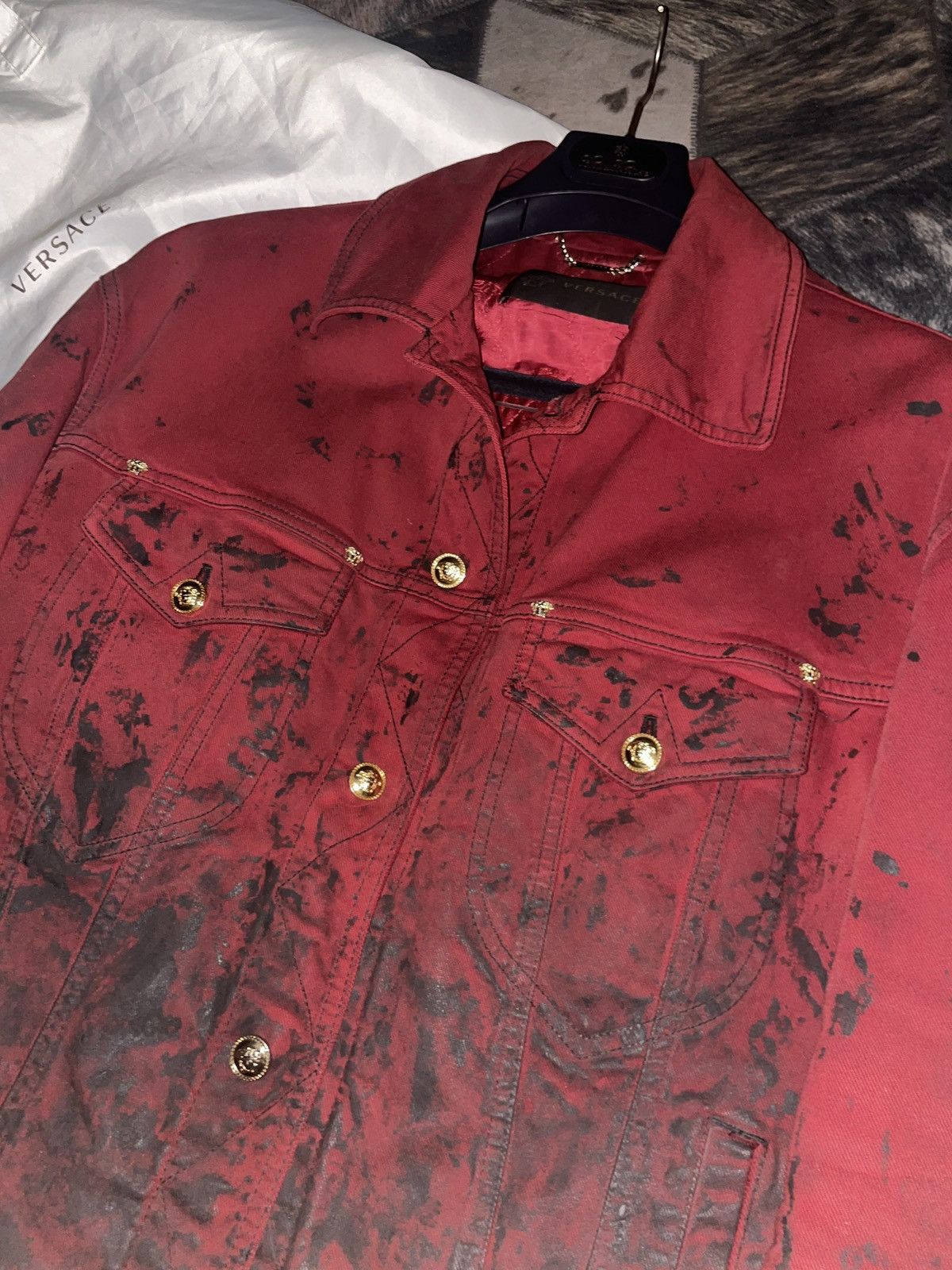Versace Vintage Versace Denim Daunen Biker Jeans jacke A/W 14 maya Size US M / EU 48-50 / 2 - 3 Thumbnail