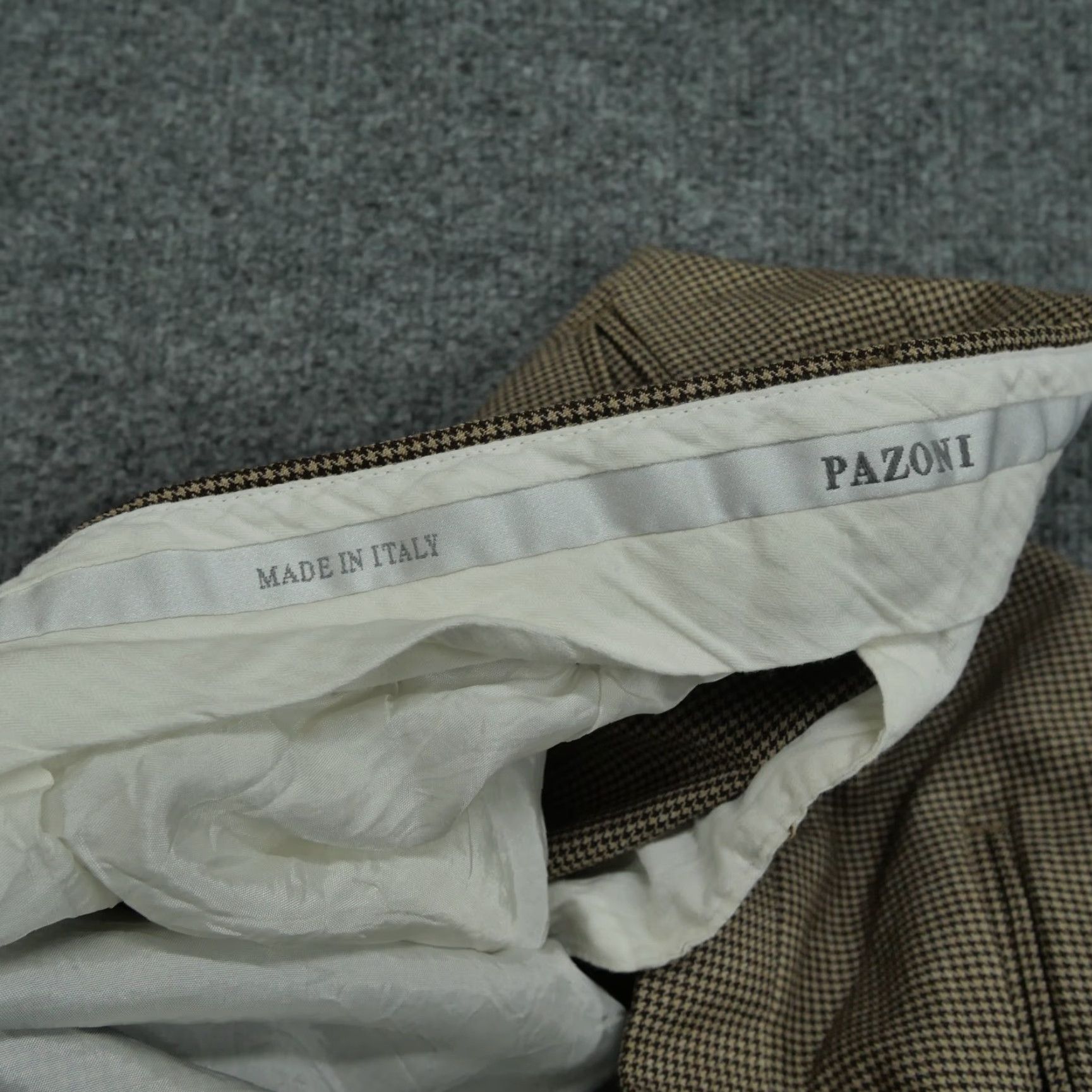 Vintage Pazoni Pants Mens 40 Brown Houndstooth Wool Slacks Pleated Straight 30 In Inseam Brown Mens Pants Size US 40 / EU 56 - 6 Thumbnail