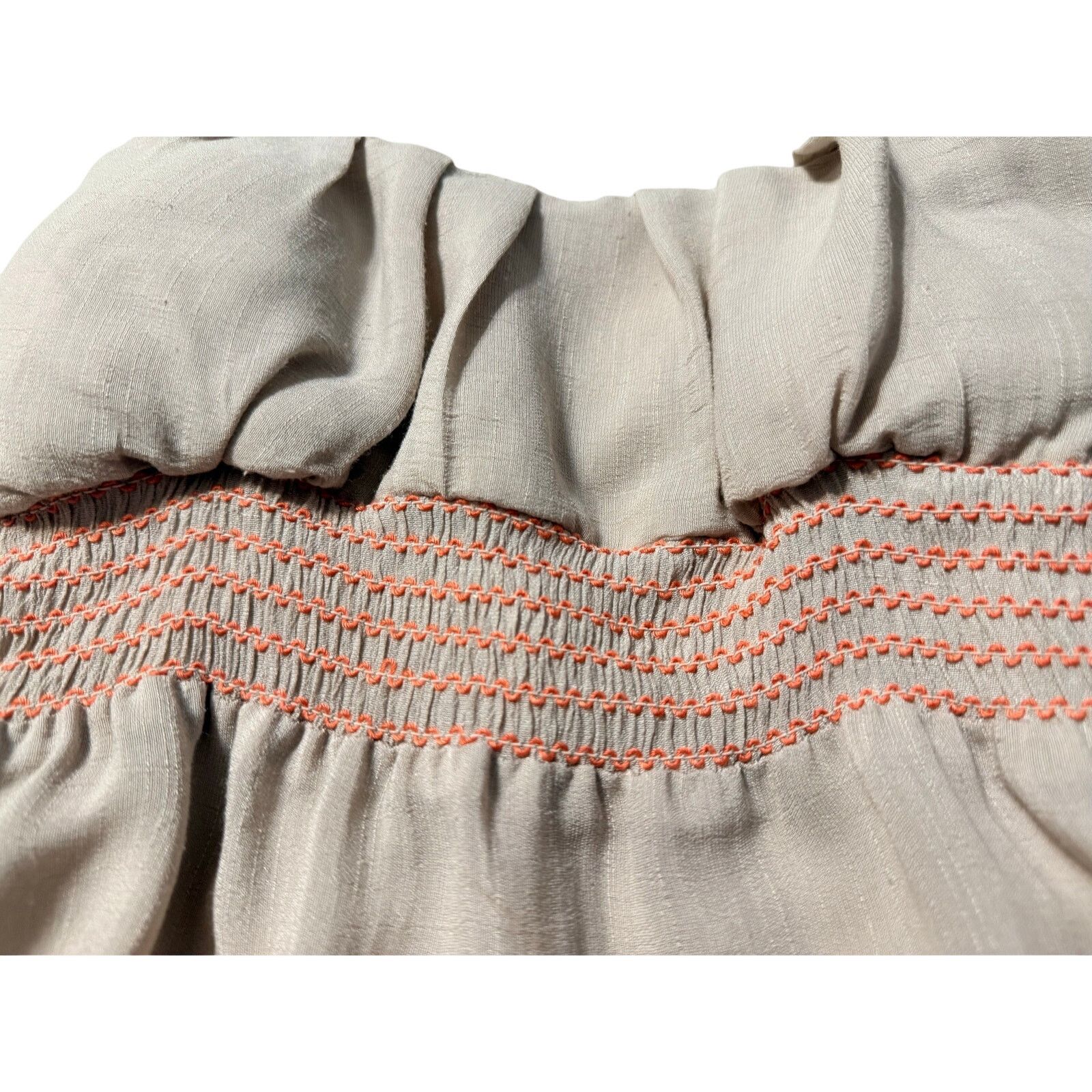 Anthropologie Anthropologie Boho Taupe Babydoll Top Size XL Embroidery Y2K Size XL / US 12-14 / IT 48-50 - 3 Thumbnail