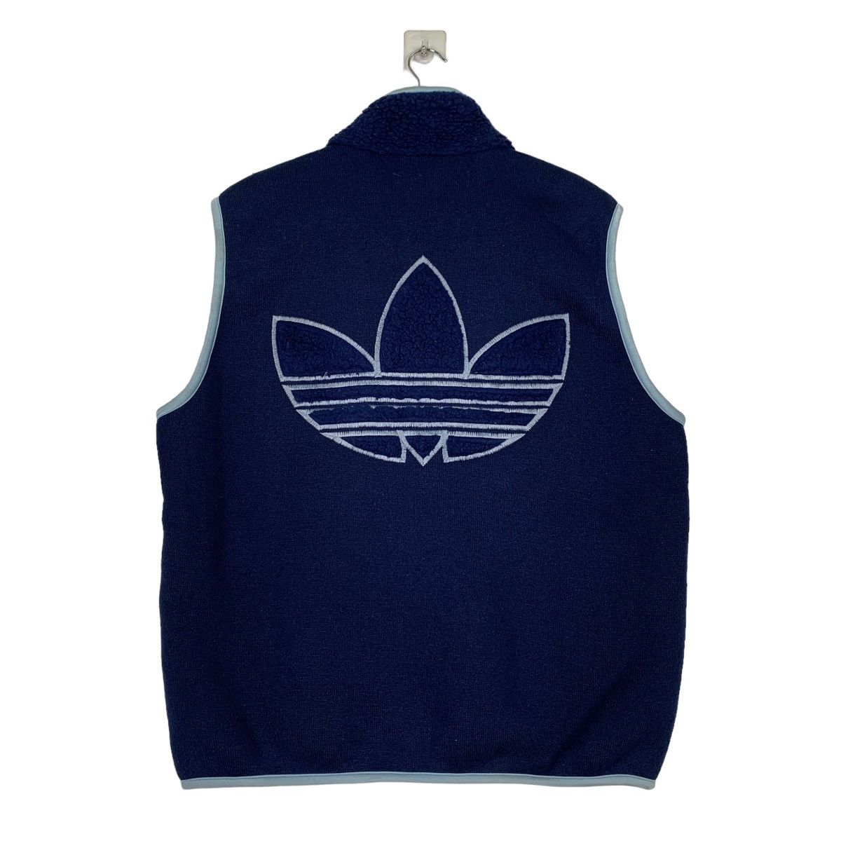 90's ADIDAS Embroidery Logo Deep Pile Fleece Vest #1156-C53