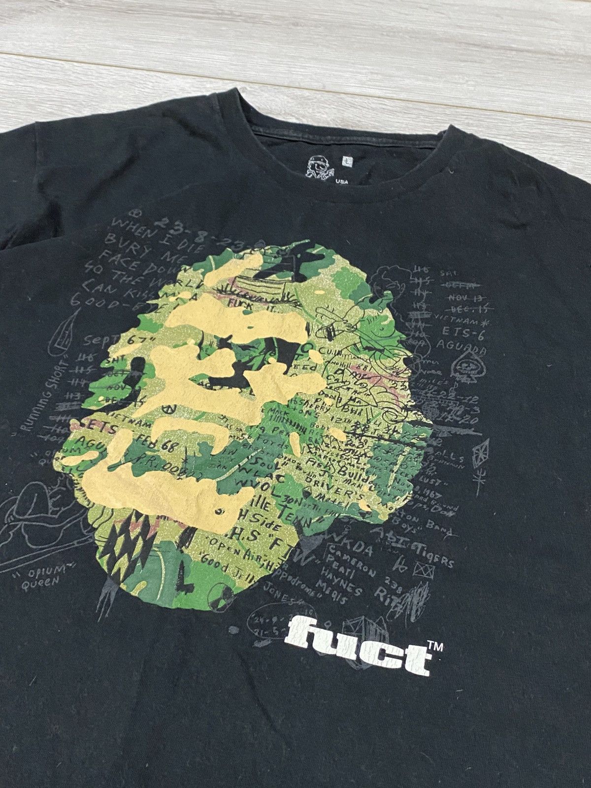 FUCT Vintage USA Fuct Camo Ape Logo Head Tee Black Size US L / EU 52-54 / 3 - 2 Thumbnail