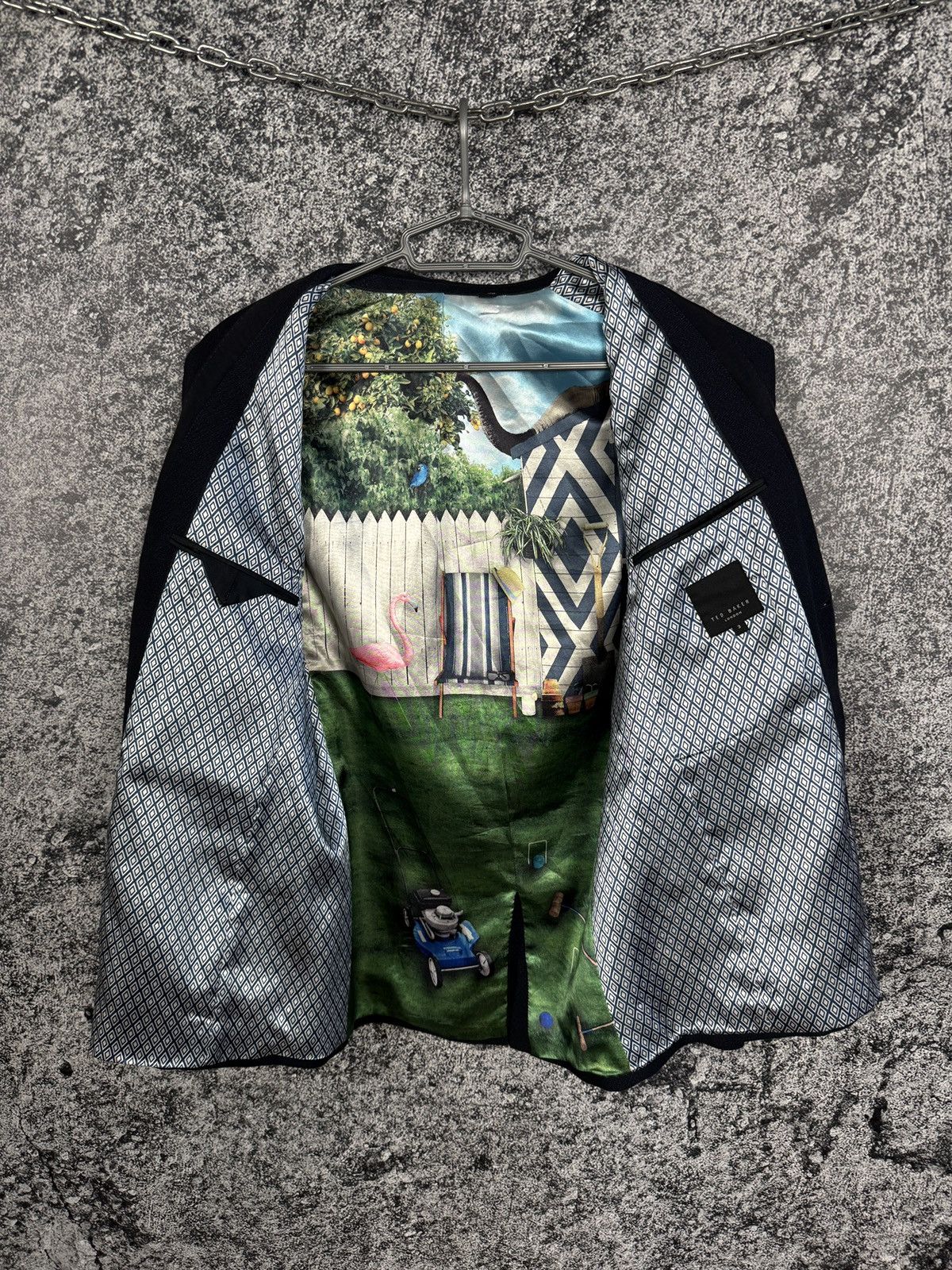 Ted Baker Men’s Ted Baker Patterned Wool Linen Polyester Blazer Size 3 Size 40R - 7 Thumbnail