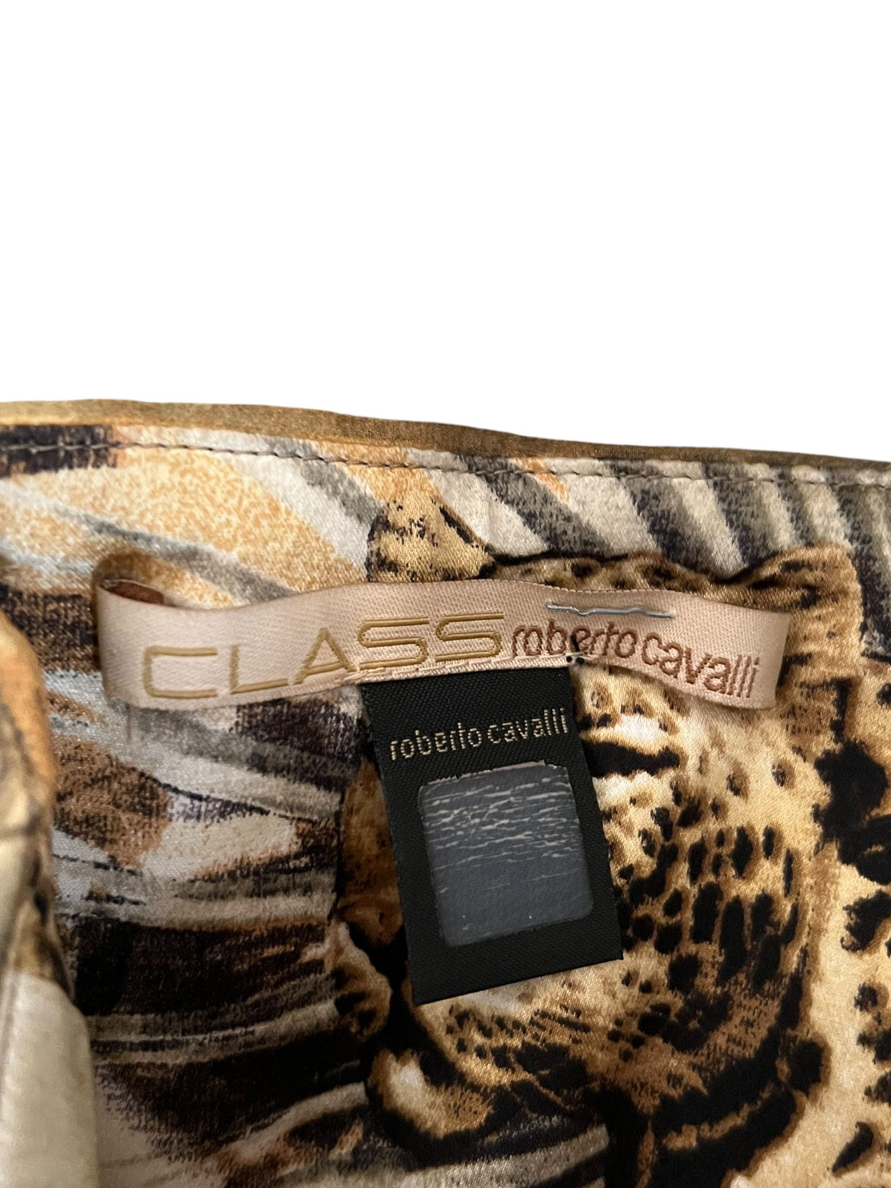 Roberto Cavalli Roberto Cavalli Jungle Print Halter Gown Size L / US 10 / IT 46 - 9 Thumbnail