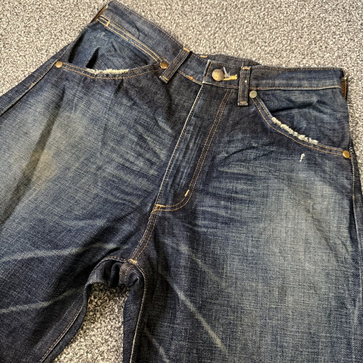 Indigo Vintage Selvedge Japanese Indigo Wrangler Blue Bell Denim Size US 29 - 3 Thumbnail