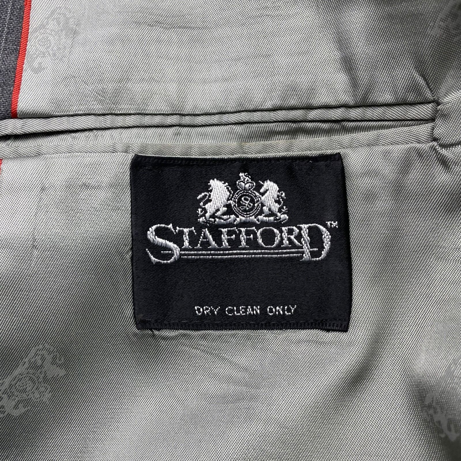 Stafford VTG Stafford Men's 100% Wool 2-Button Suit Gray Stripe • 46R Size 46R - 5 Thumbnail