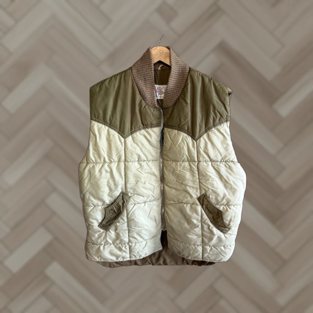 VINTAGE Double K Brand Puffer Vest Mens 50L Chest White Bear Lake Minn