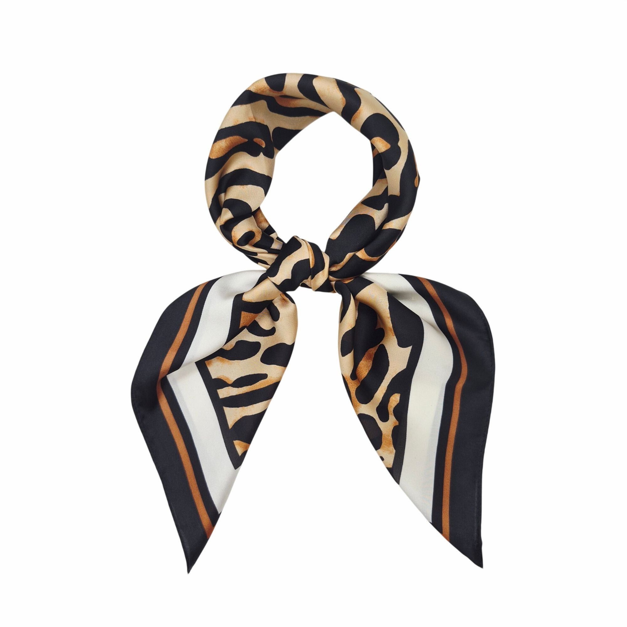 Other Luxury Cheetah Aninmal Print Silky Satin Soft Square Scarf M Size ONE SIZE - 4 Thumbnail