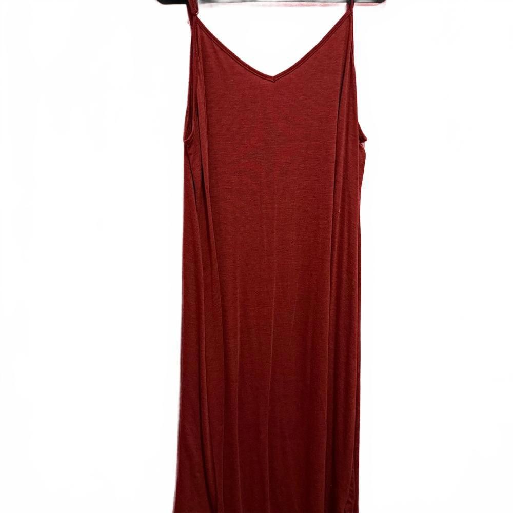 Designer Stylish Maroon Maxi Dress Size 4XL / US 24-26 - 2 Thumbnail
