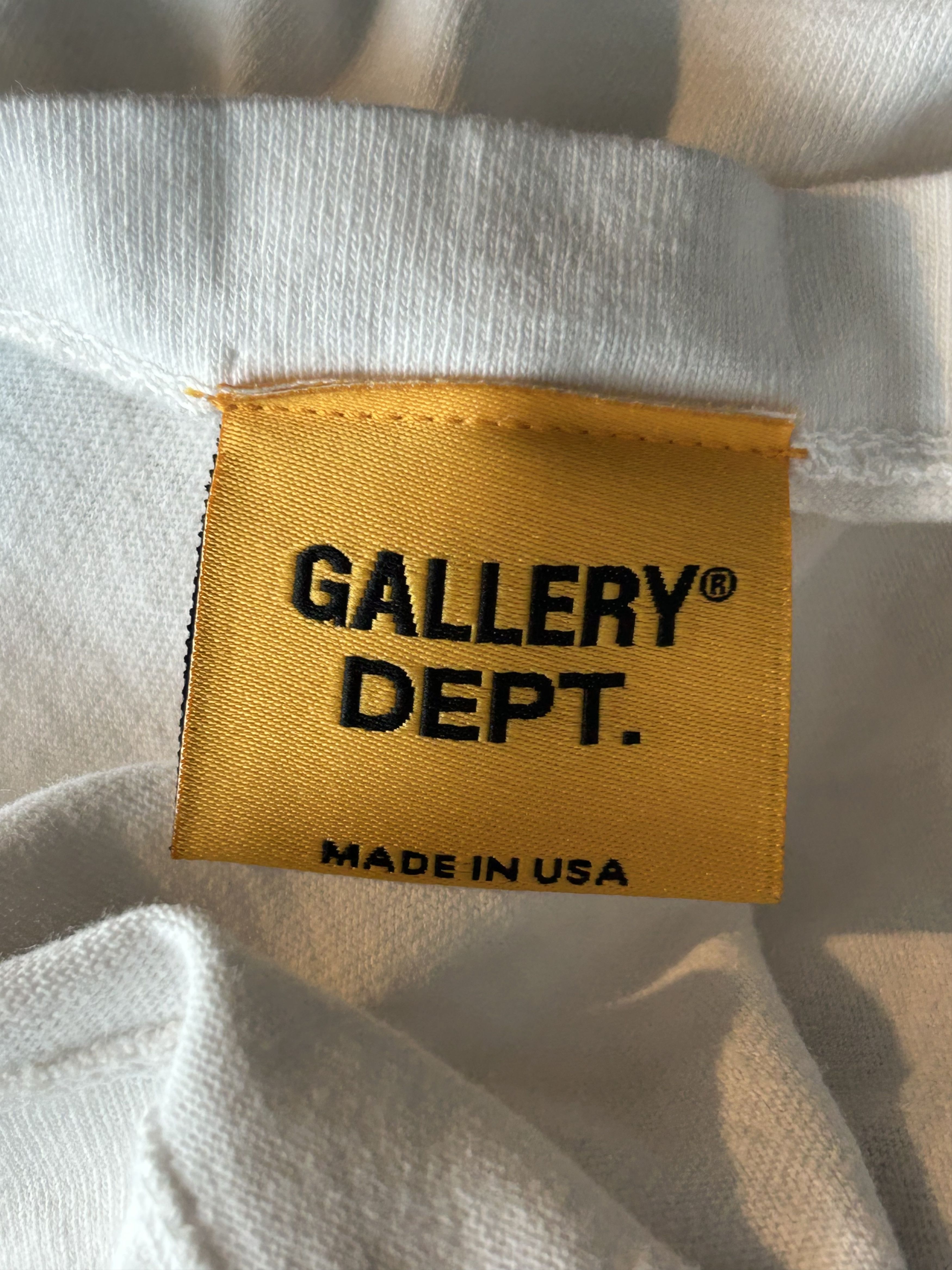 Gallery Dept. Antique White & Black You Are Late! Logo T-Shirt Size US L / EU 52-54 / 3 - 4 Thumbnail
