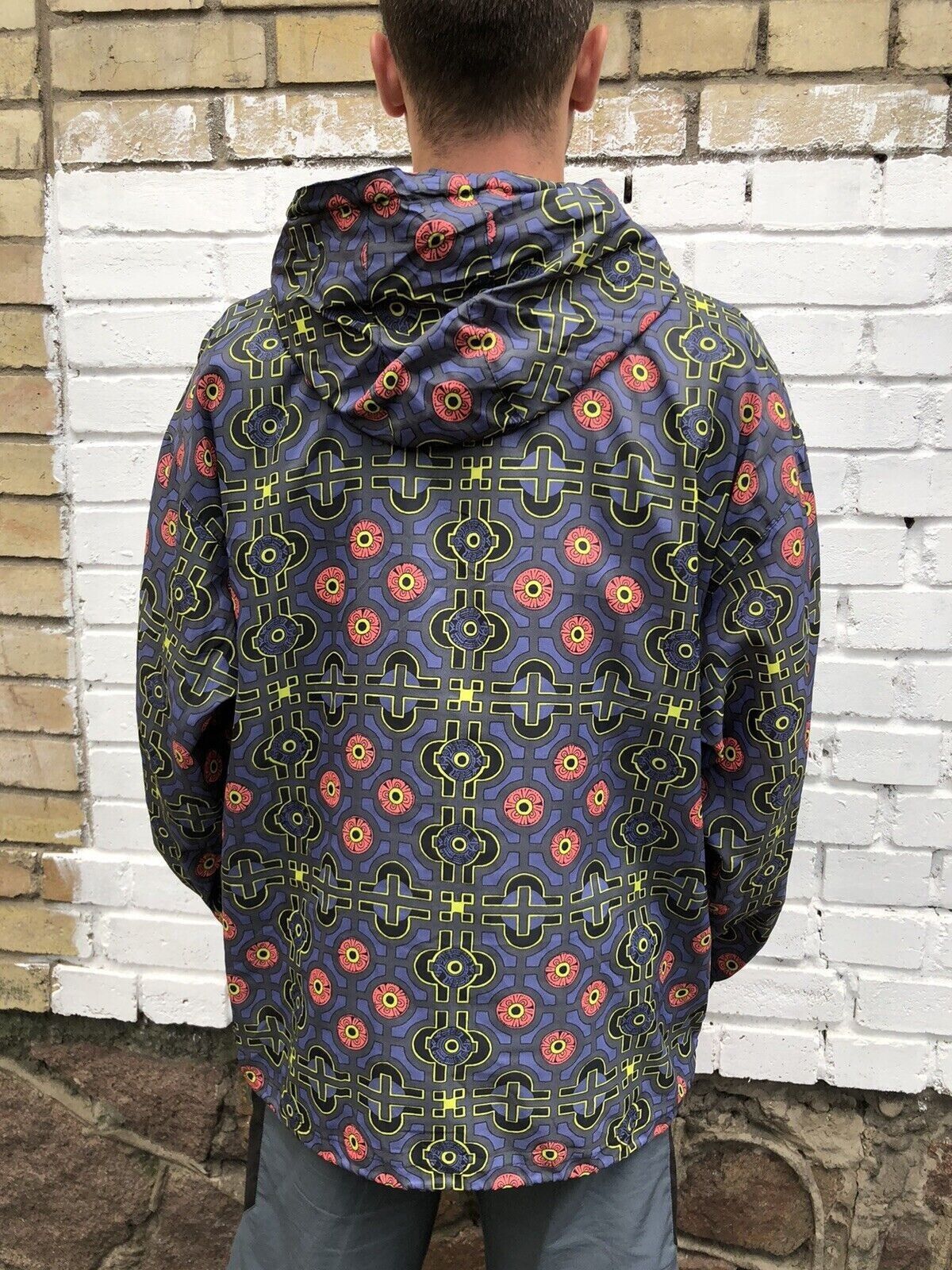 Adidas VINTAGE 1990s 90s CRAZY ADIDAS JACKET RAINCOAT AZTEC NYLON Size US M / EU 48-50 / 2 - 2 Thumbnail
