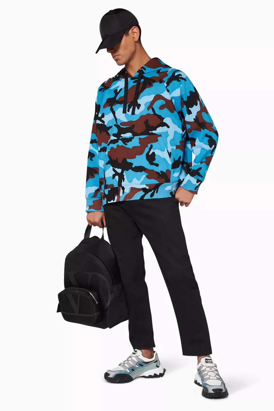 Valentino o1y0525 Camouflage Hoodie in Blue Size US S / EU 44-46 / 1 - 4 Thumbnail