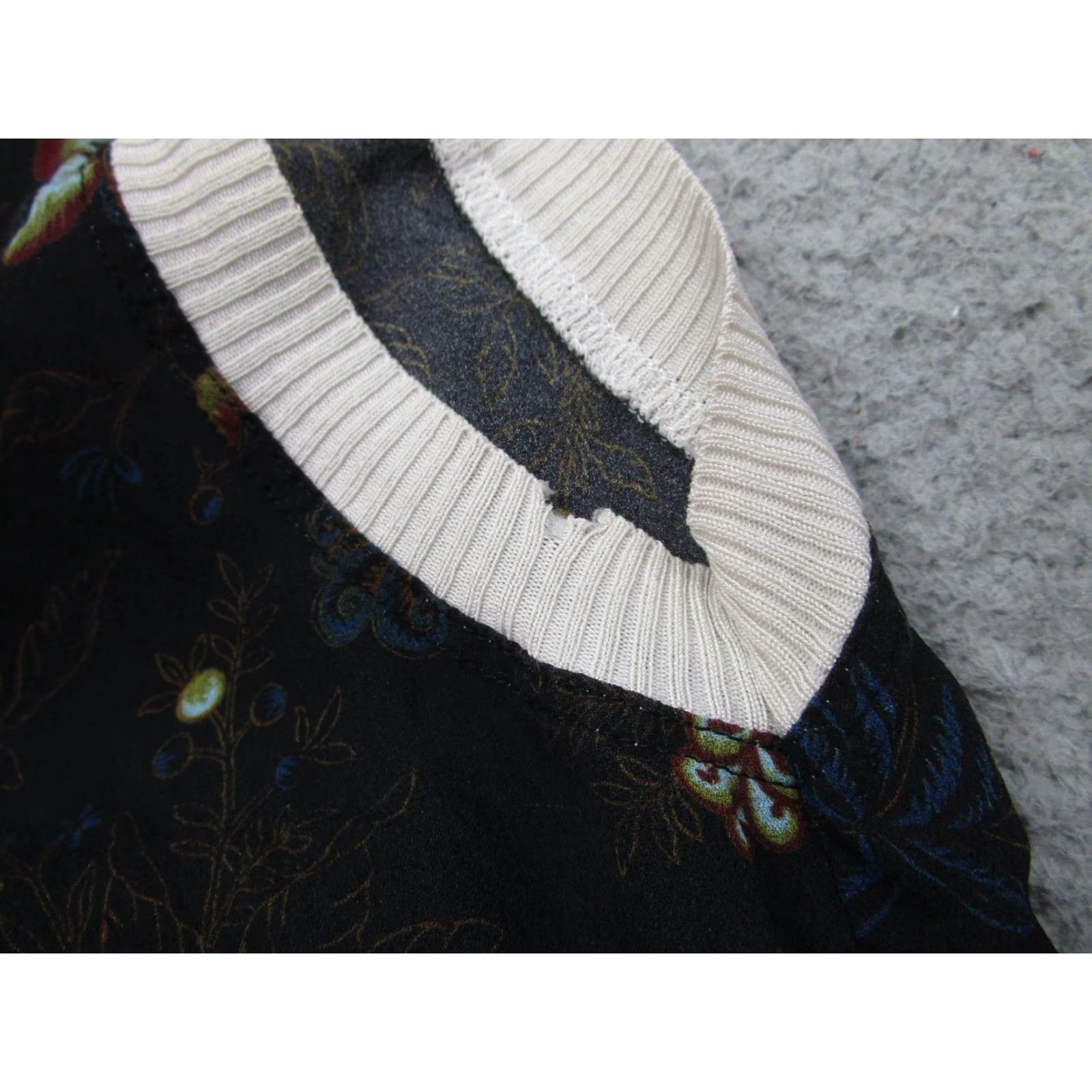 Vintage A.L.C. Dress Womens 6 Black Floral Maxi Sleeveless Cutout Smocked Waist Boho Size M / US 6-8 / IT 42-44 - 6 Thumbnail