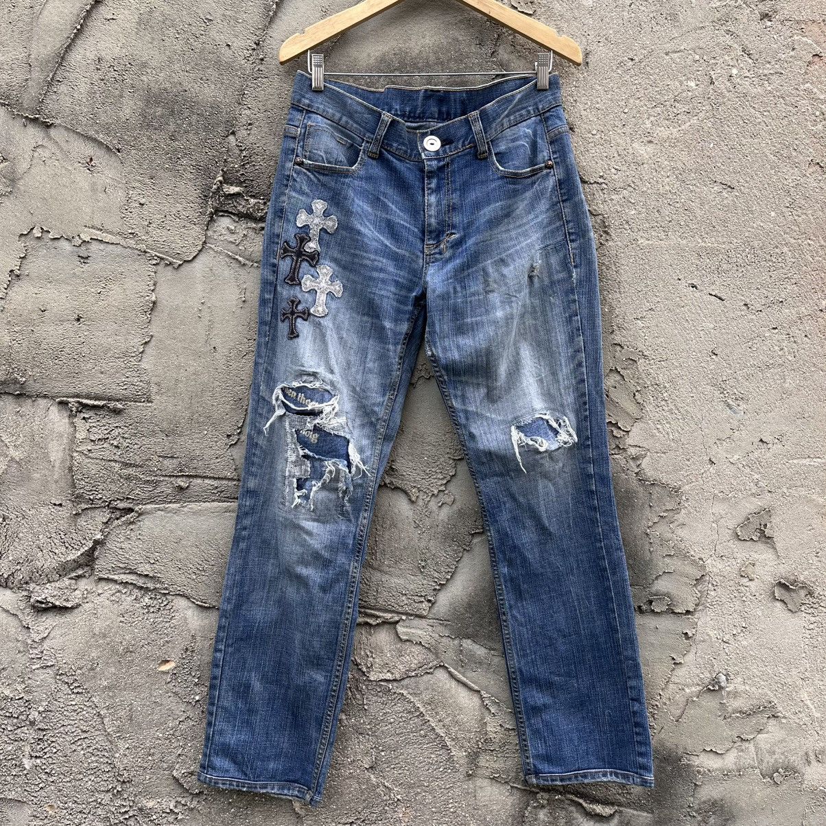 If Six Was Nine Red peppers distressed pants like a chrome hearts Size US 34 / EU 50 - 4 Thumbnail