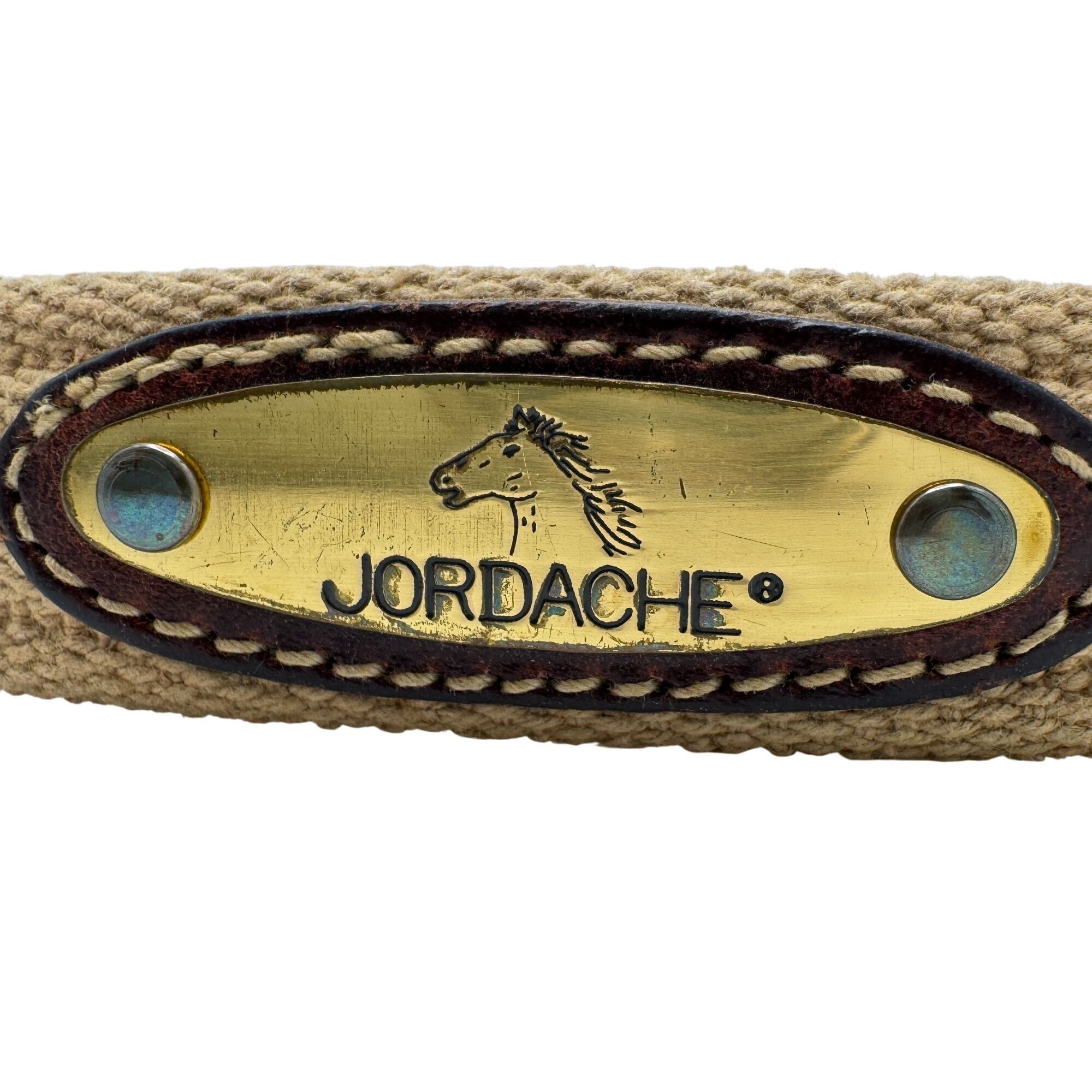 Jordache Jordache Vintage Leather Woven Rope Belt 80s 29.5" - 32" Ski Size ONE SIZE - 2 Thumbnail