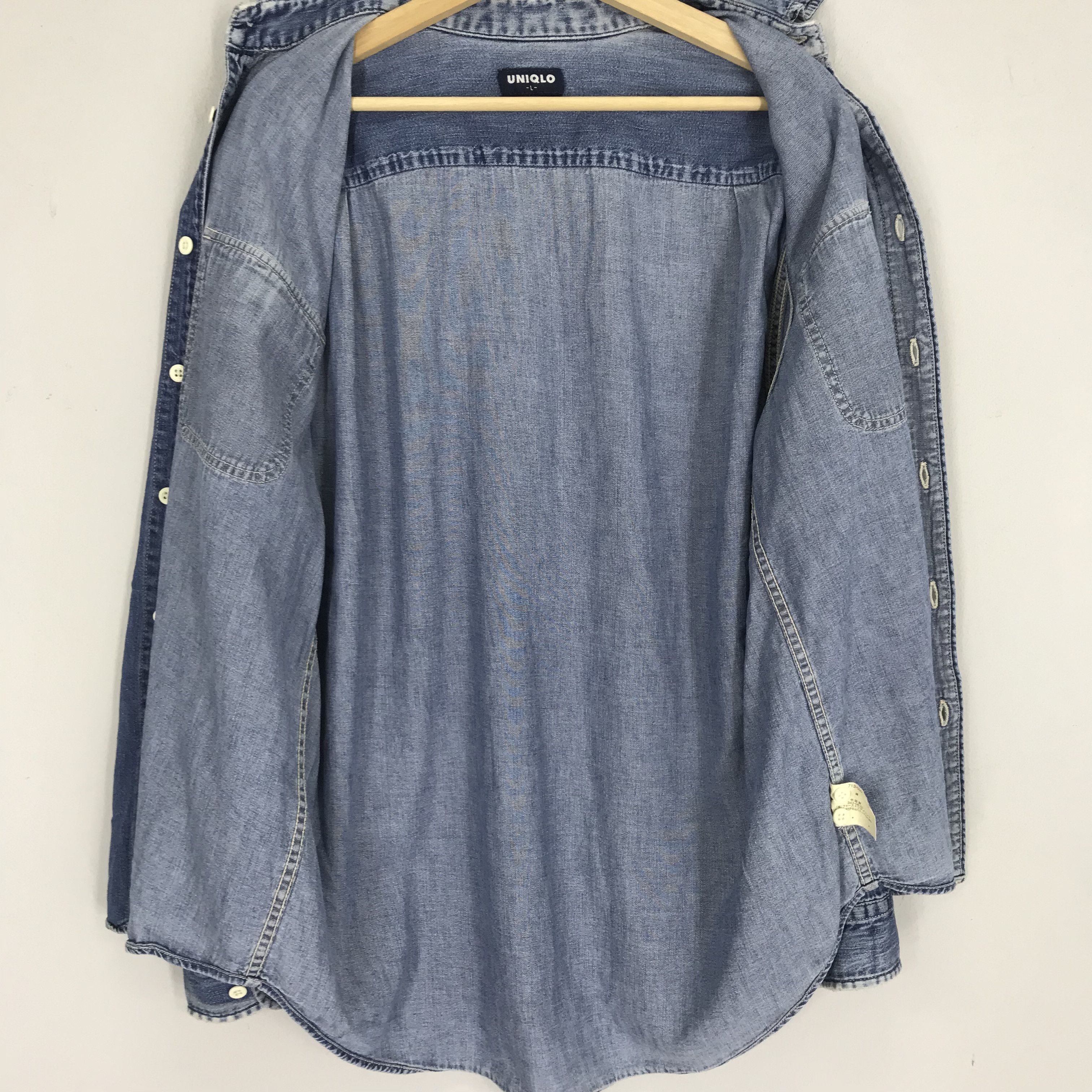 Uniqlo Vintage Uniqlo American Denim Double Pocket Button Down Size US L / EU 52-54 / 3 - 3 Thumbnail