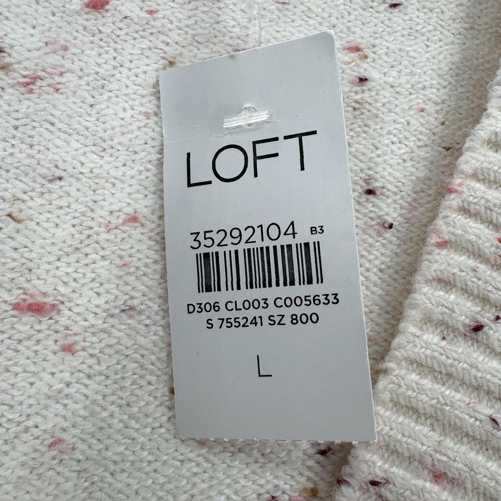 Loft LOFT Beige V-Neck Pocket Long Sleeve Pullover Sweater Womens Large NWT Size L / US 10 / IT 46 - 5 Thumbnail