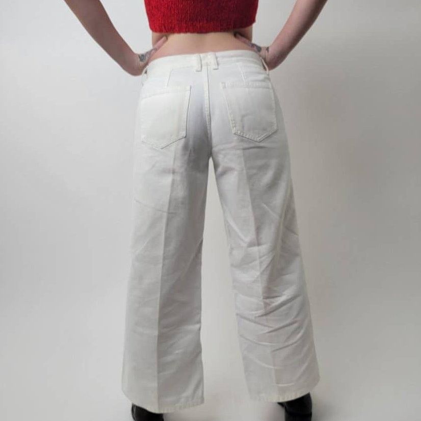 Ralph Lauren Ralph Lauren White Super Wide Leg Jeans - 6 Size 29" - 5 Thumbnail