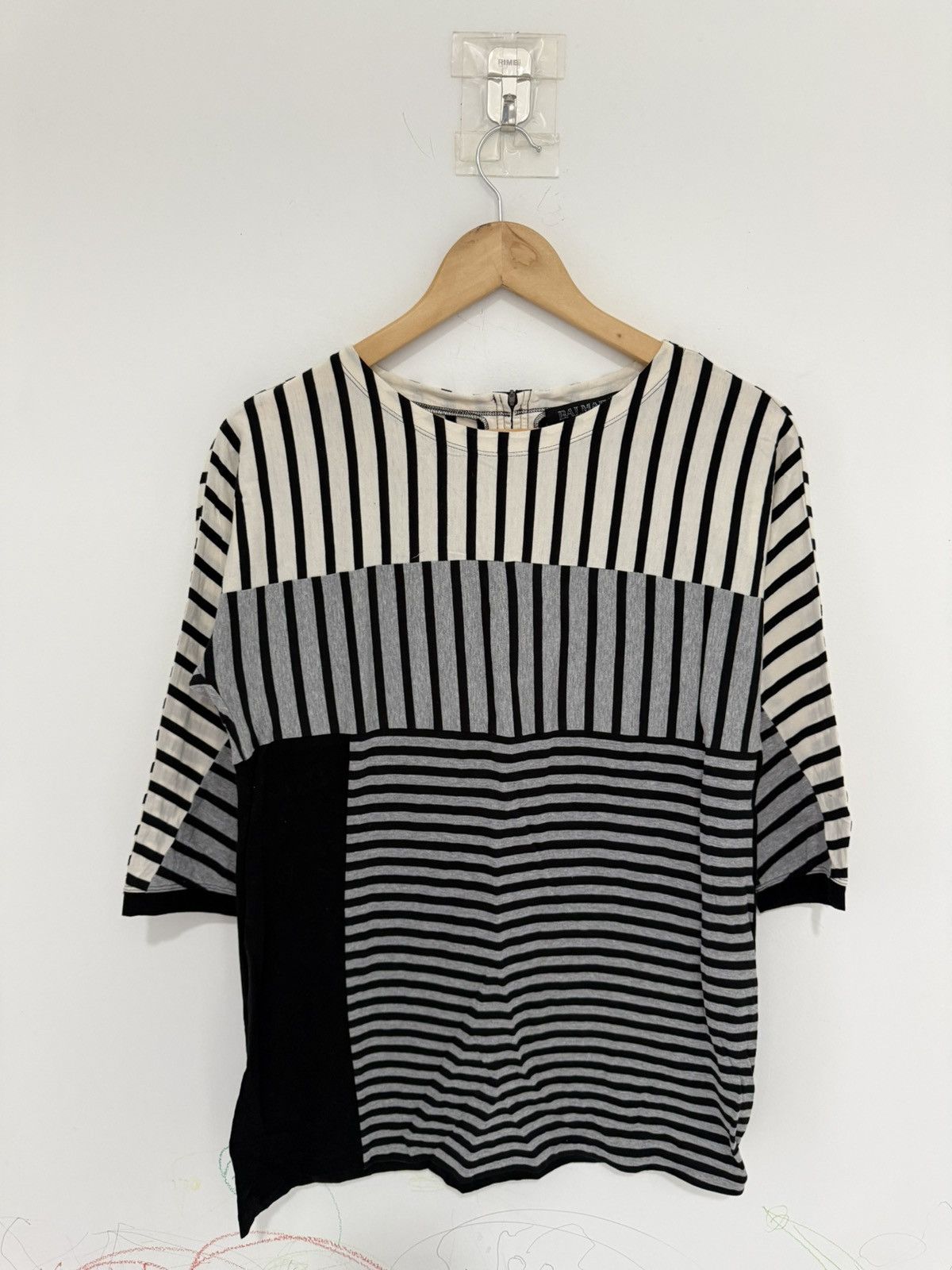 Balmain Vintage Balmain Black White Stripe Longsleeve Shirt Size M / US 6-8 / IT 42-44 - 2 Thumbnail