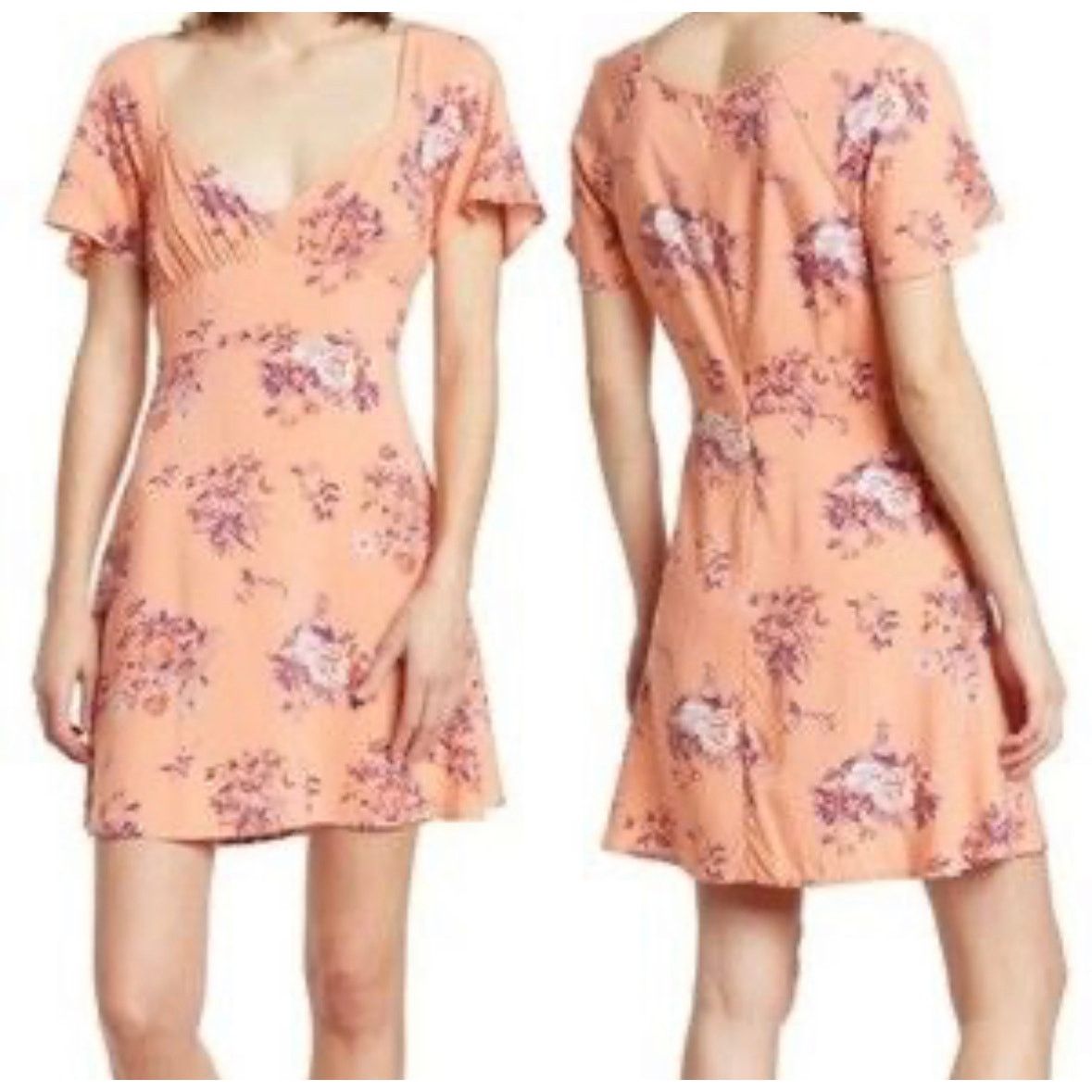 Other Abound Skater Dress Floral Zip Short Sleeve Multi XS NWT Size XS / US 0-2 / IT 36-38 - 1 Thumbnail