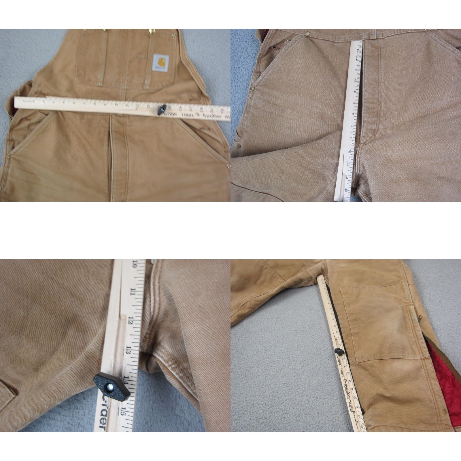 Carhartt VINTAGE Carhartt Bib Overalls Mens 38 x 24 Brown Lined Double Knee Duck Canvas Workwear Size US 38 / EU 54 - 8 Thumbnail