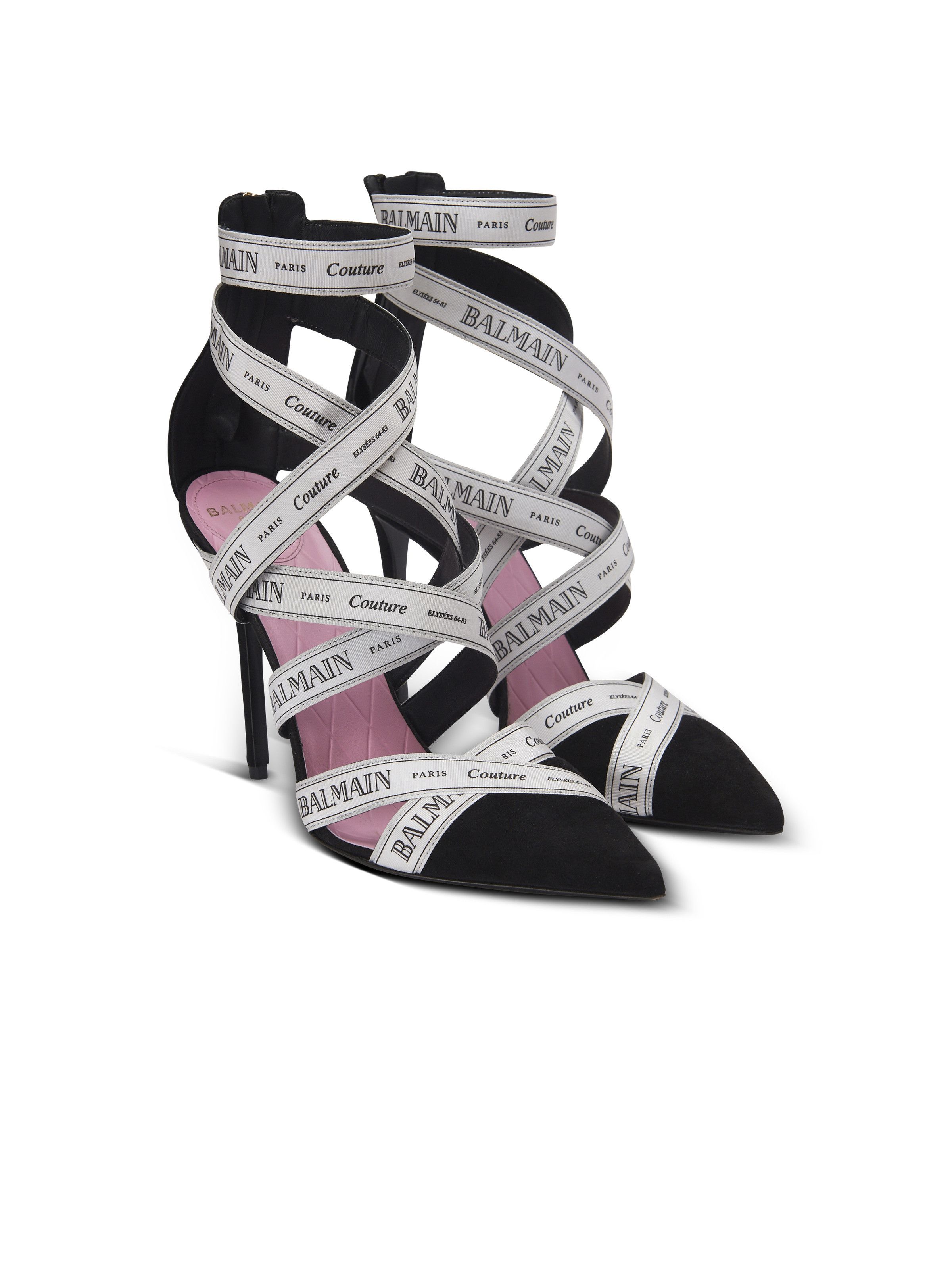 Balmain o1s1wg111225 Couture Ribbon Pumps in Black Size US 8 / IT 38 - 2 Thumbnail