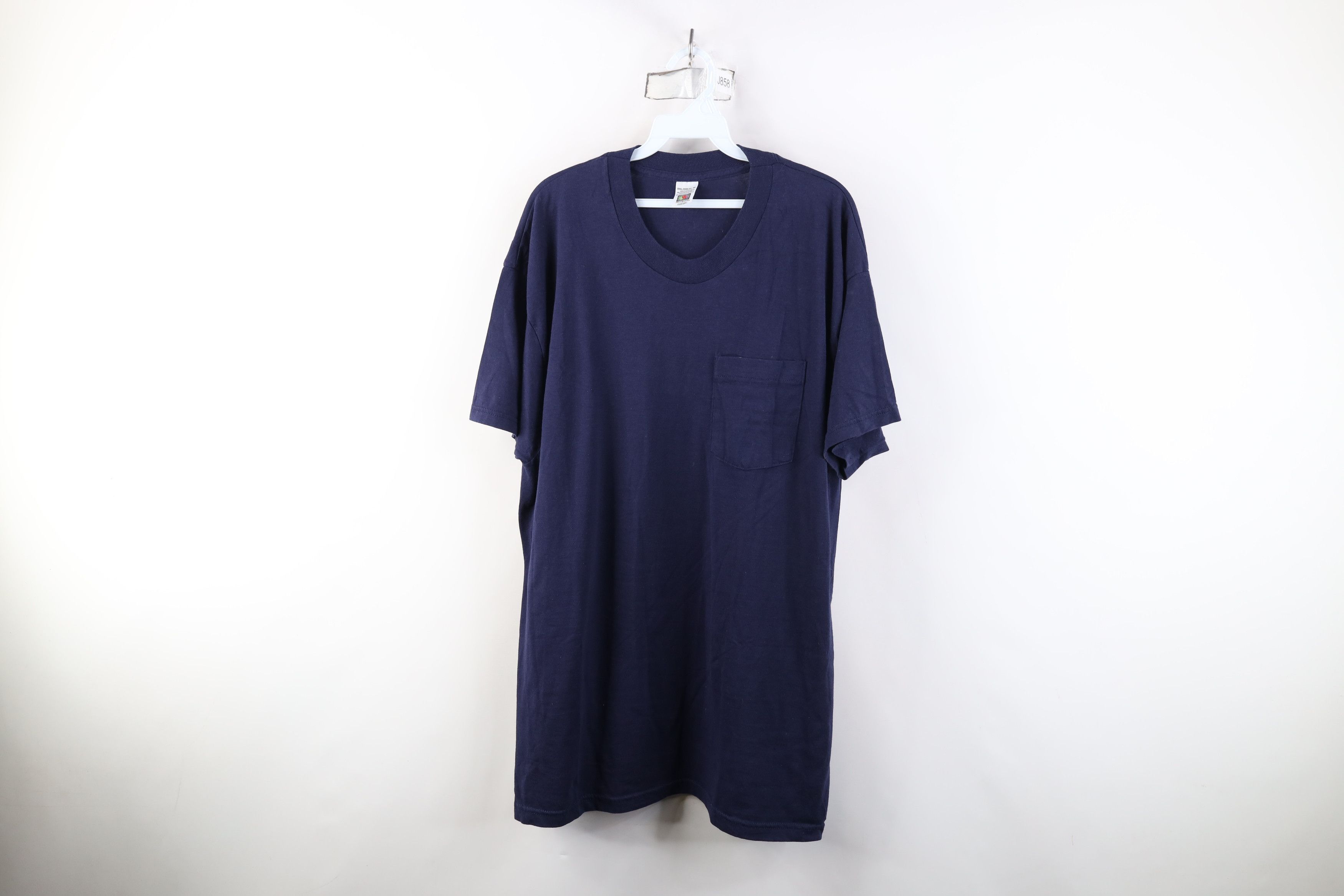 Vintage Vintage 90s Streetwear Pocket Short Sleeve T-Shirt Navy Blue Size US XXL / EU 58 / 5 - 1 Thumbnail