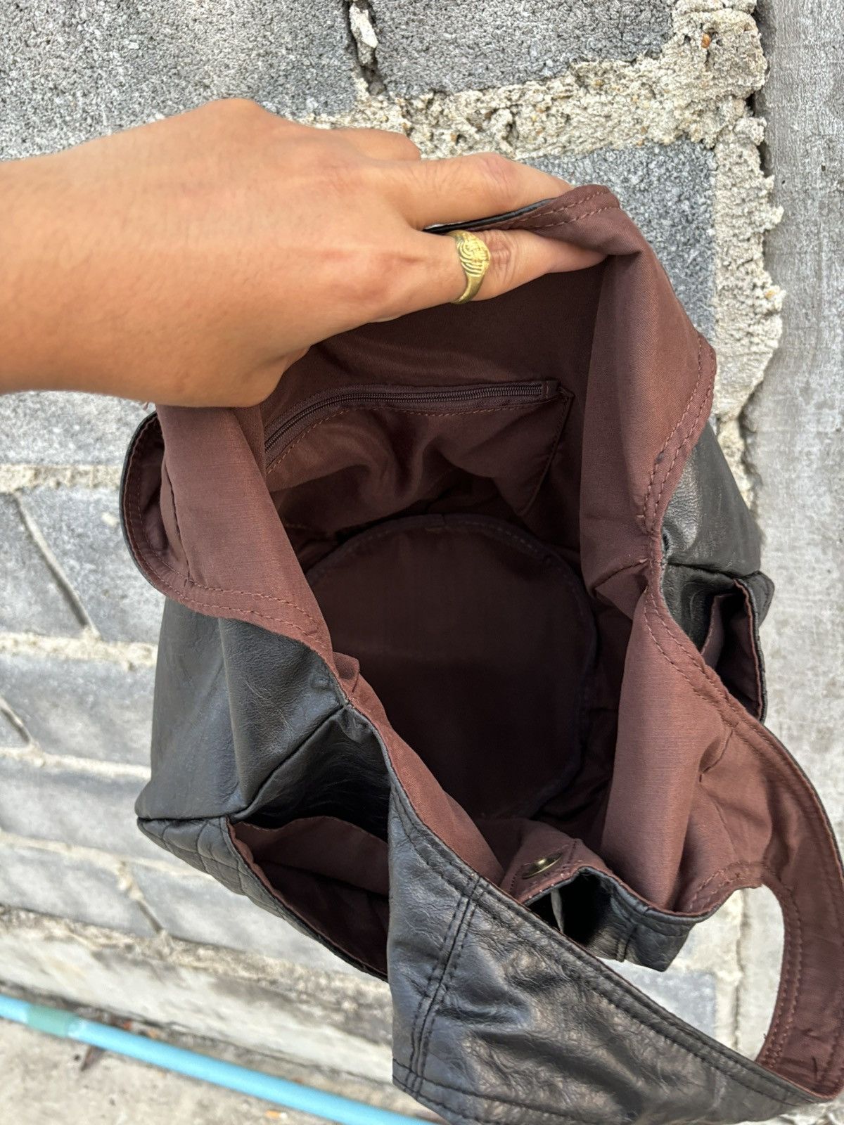 Japanese Brand 🥷🏿 Leather Tote Shoulder Bag Size ONE SIZE - 13 Thumbnail