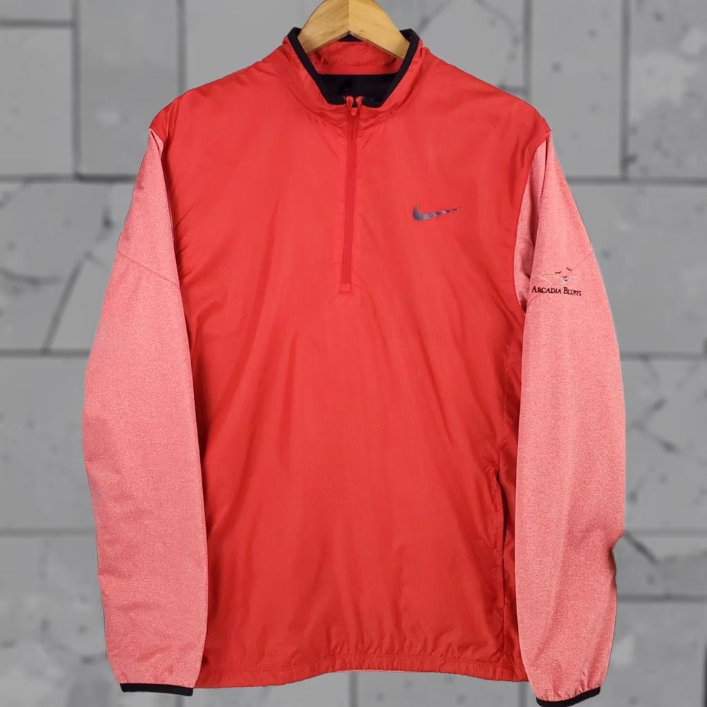 Nike Nike Golf Jacket Windbreaker 1/2 Zip Hardshell Arcadia Bluffs Mens Medium Red Size US M / EU 48-50 / 2 - 1 Thumbnail